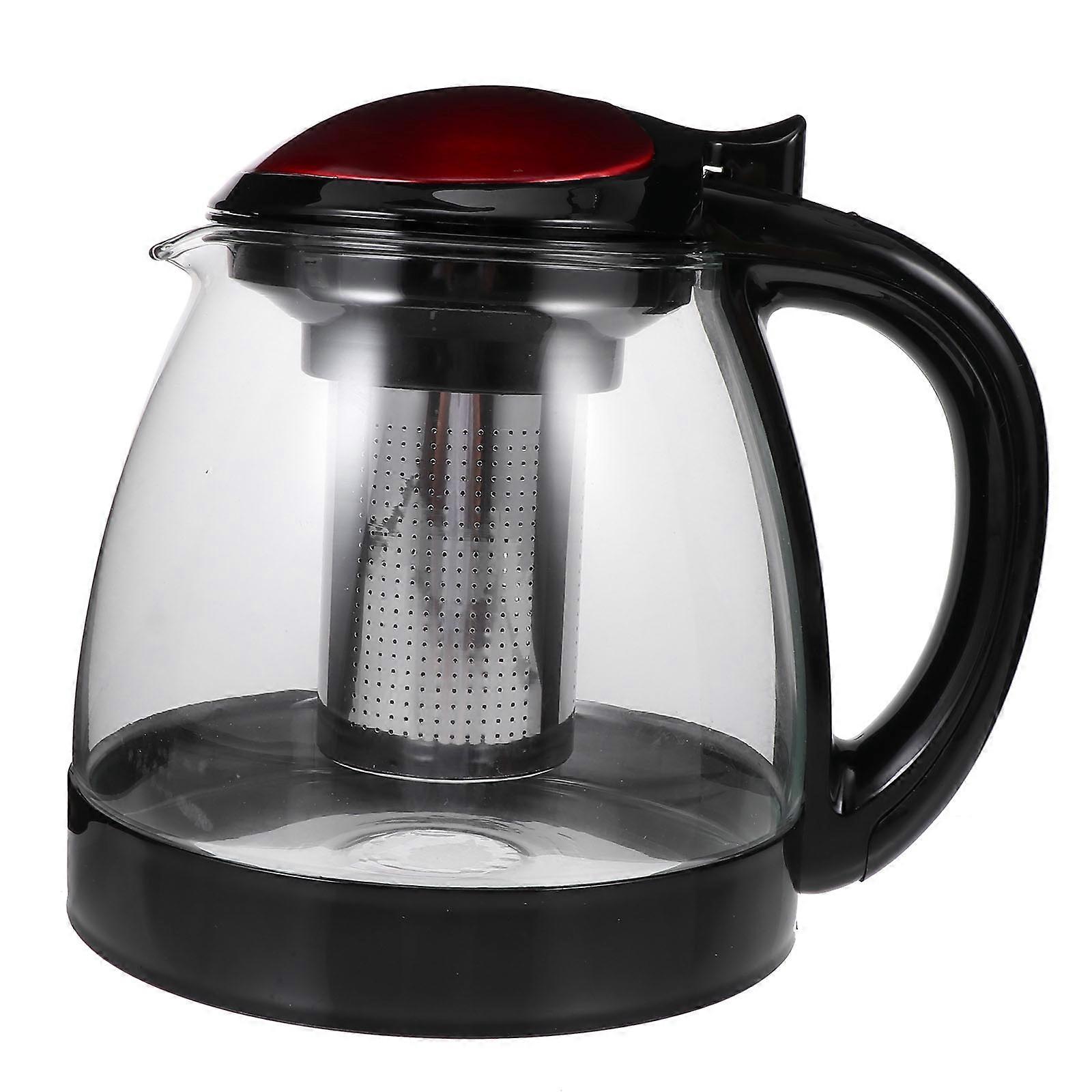 1pc Heat Resistant Teapot Teaware For Home And Office Transparent Design For Observation Red