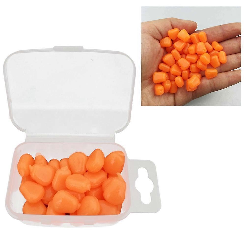 Carp Lures Simulation Fish Bait Sweet Corn Taste Long-Term Preserved Orange Rivers and Lakes 50Pack