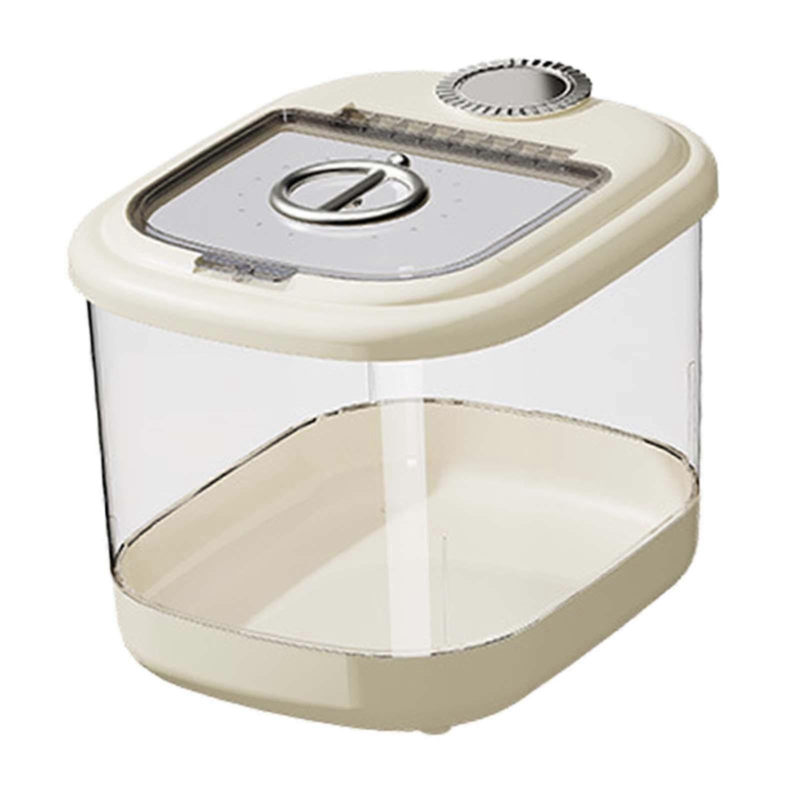 Storage Container for Rice and Cereals, Dispenser Container with Lid, Flour Holder, Pet Food Box, Leakproof Food Container, Kitchen, Size M for 10 kg