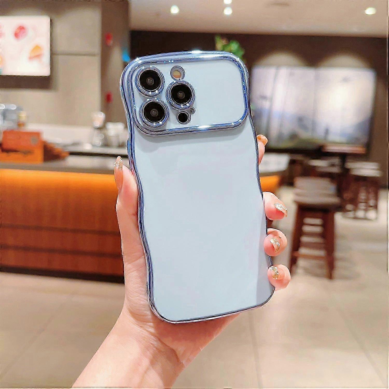 TPU Back Cover in Curly Wave Frame Shape for Compatible iPhone 14 Pro