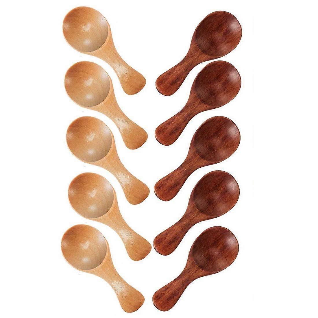 10 small wooden spoons minispice sugar spice salt honey teaspoon coffee tea jam mustard ice ice spoon