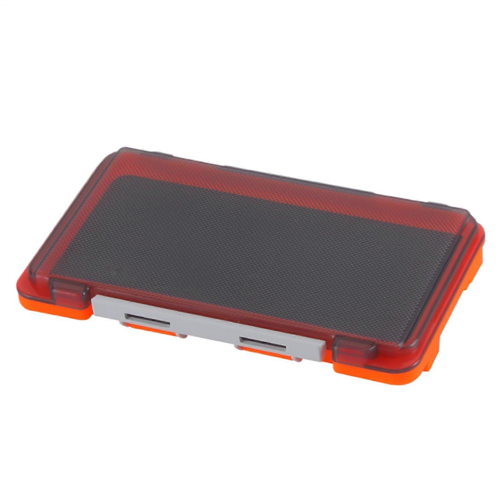 Angelkoeder-Organizer Angler Bait Box With Mesh Lid Portable Fishing Box For Hooks Lines Small Parts Transparent Orange