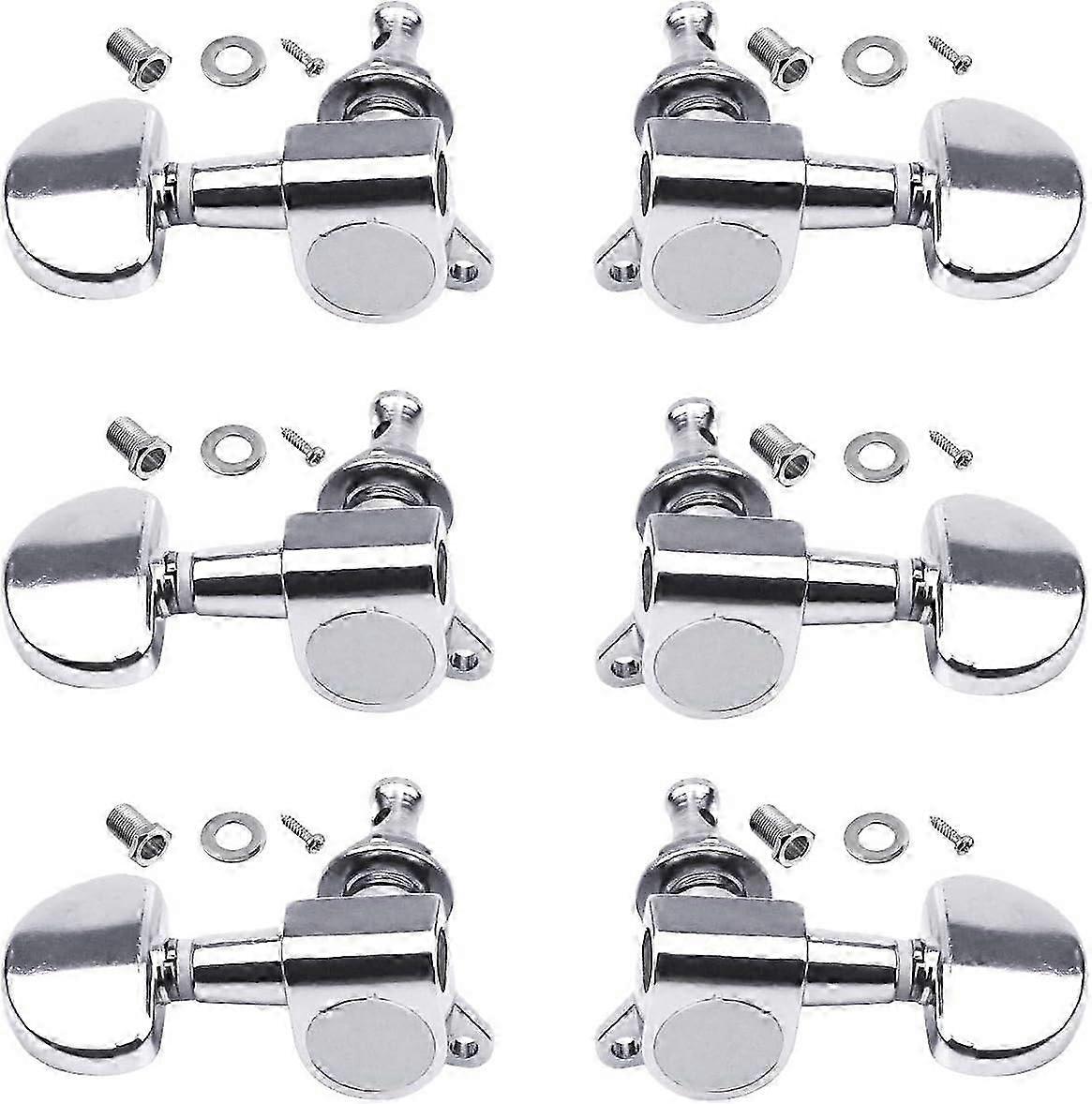 6PCS 3L3R Acoustic guitar tuning peg machine head tuner, knob tuning key, wear resistant, guitar string tuning peg machine, closed locking tuner for e