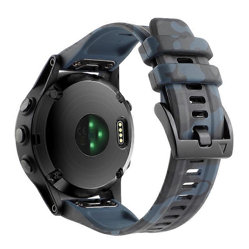 Silicone Watch Band for Garmin Fenix 7X 6X , Camouflage Pattern 26mm Quick Release Casual Strap