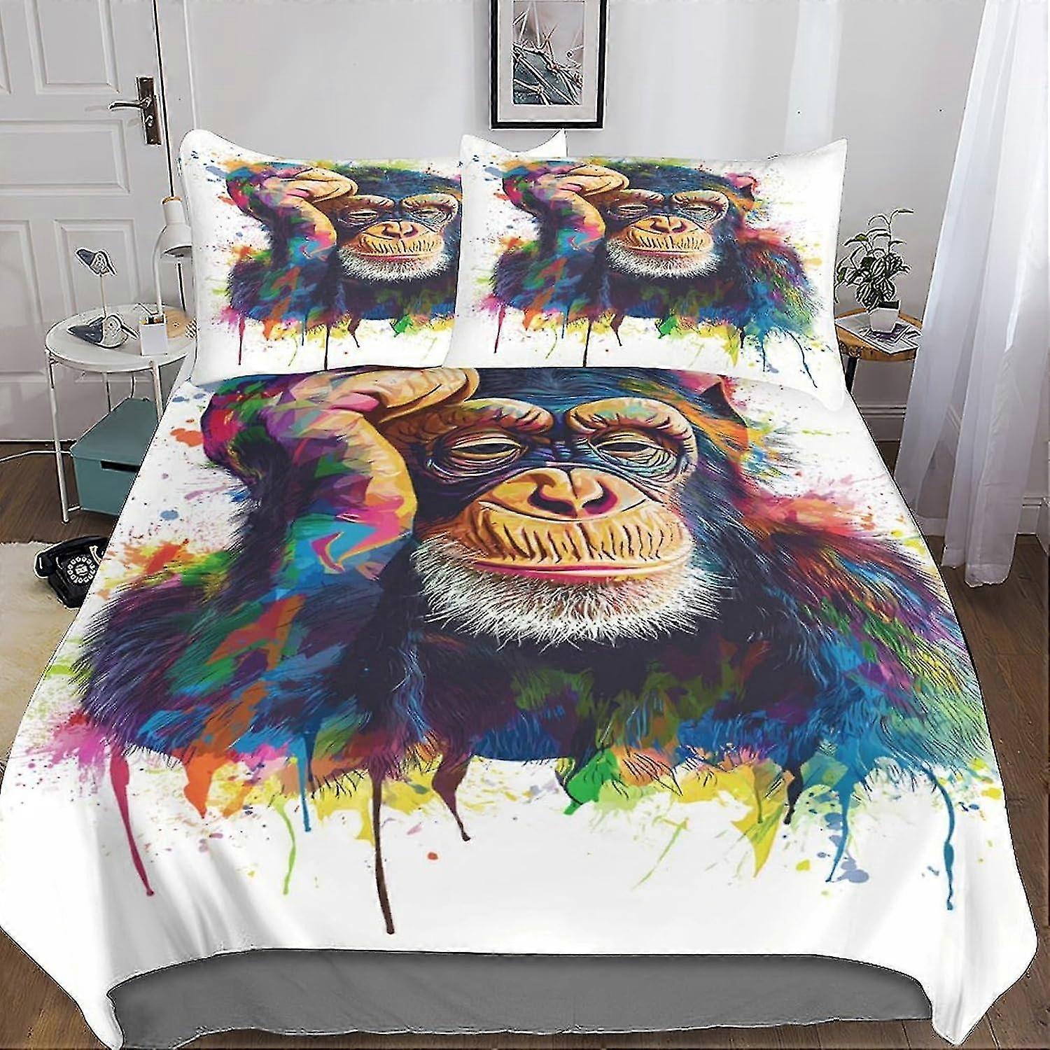 Captivating 3D Print Duvet Cover Set with Hidden Zipper Closure - Ultra-Soft Microfiber Animals Bedding, Complete 3-Piece Set Suitable for a