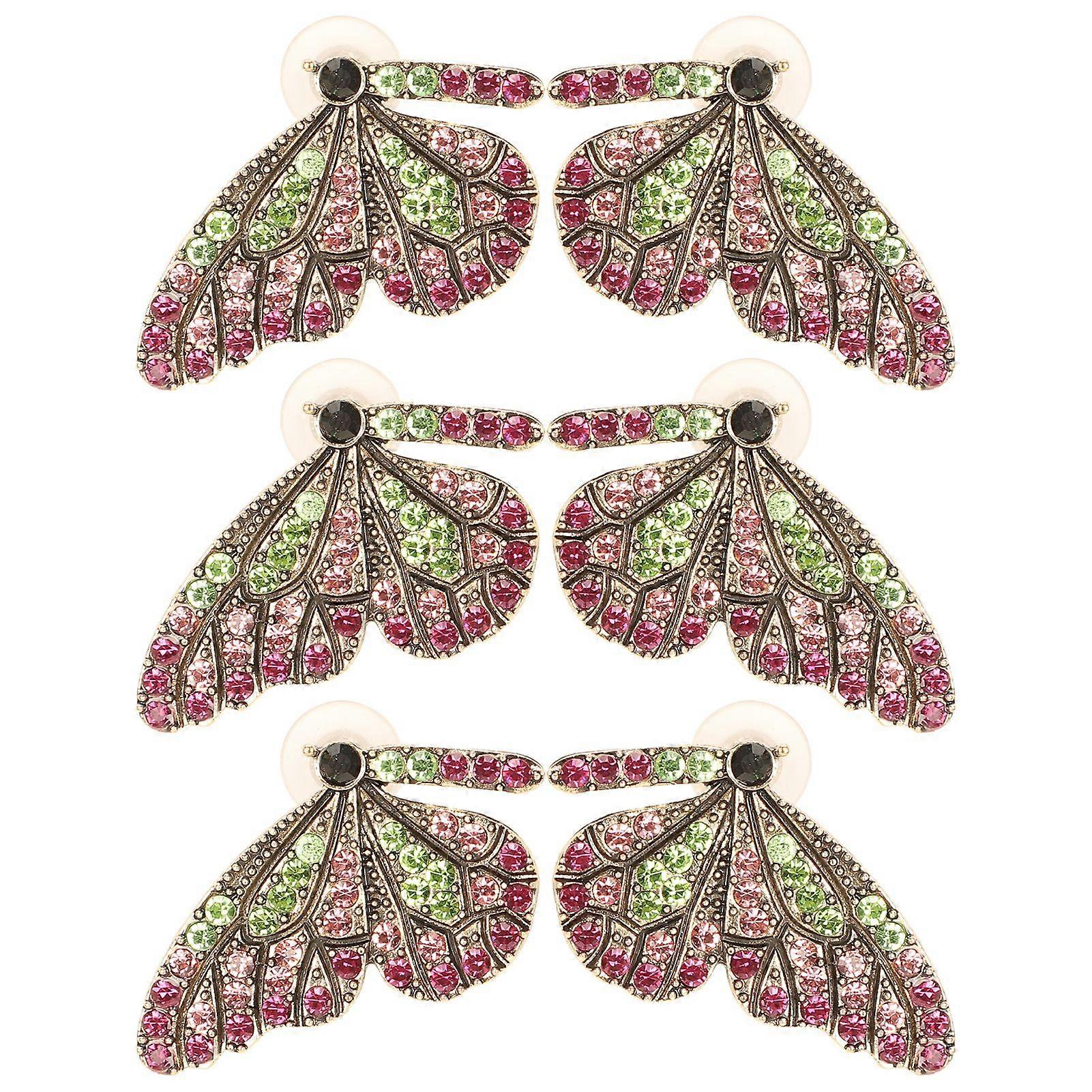 2025 Último modelo 3 pares Pendientes Metal Dangle Diamond Alloy Creative