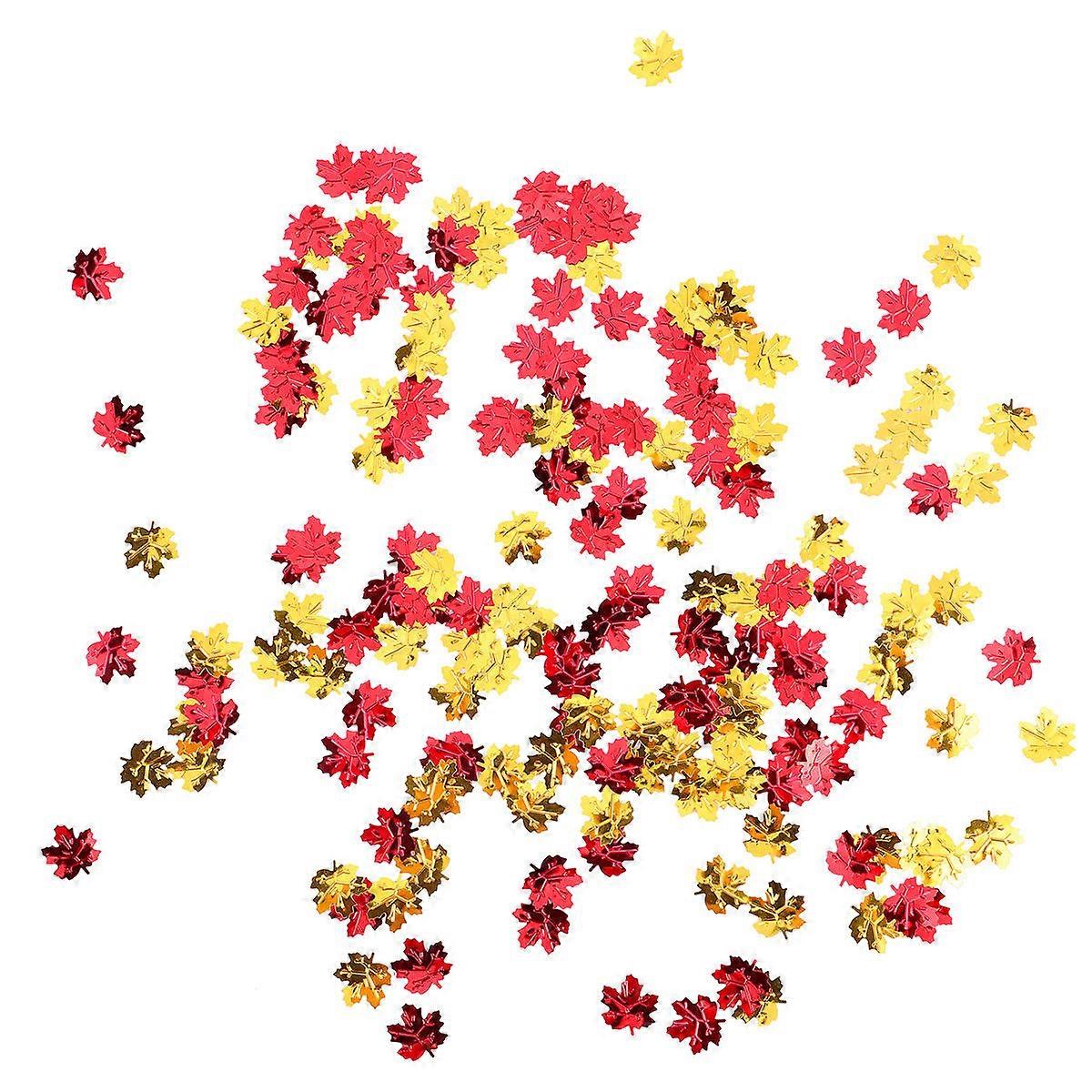 Thanksgiving Autumnal Home Decor Leaves Fall Party Decorations Assorted Color 1.8X1.8X0.1cm Throwing in the Air 3 Bags of 300Pcs