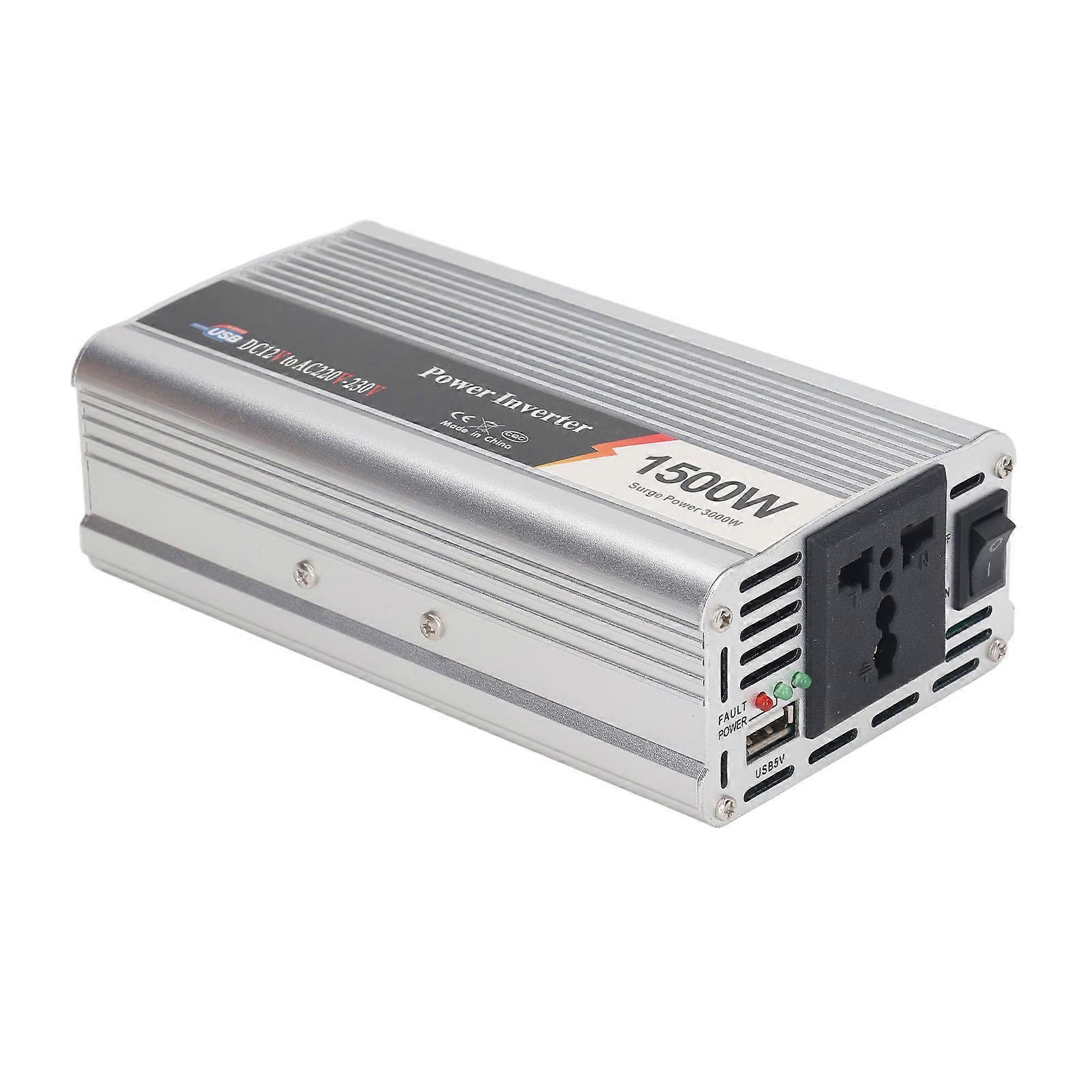 1500W Modified Sine Wave Inverter 3000W Peaking 5V USB Output Car Power Inverter DC12 to AC220‑230V