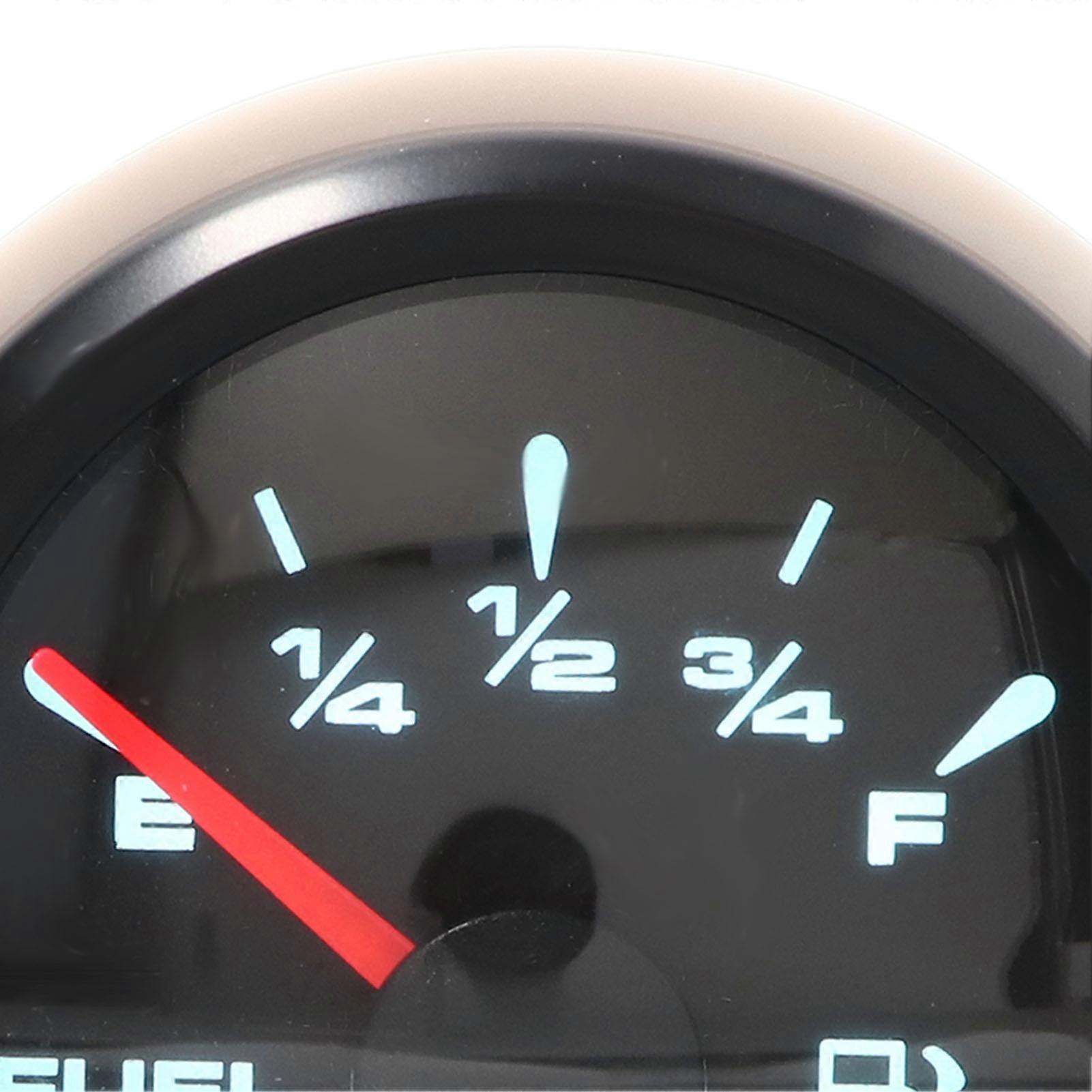 52mm Fuel Level Gauge 7 Colors Backlight 0‑190 Ohm IP67 Waterproof Pointer Type Oil Tank Level Meter 9‑32V