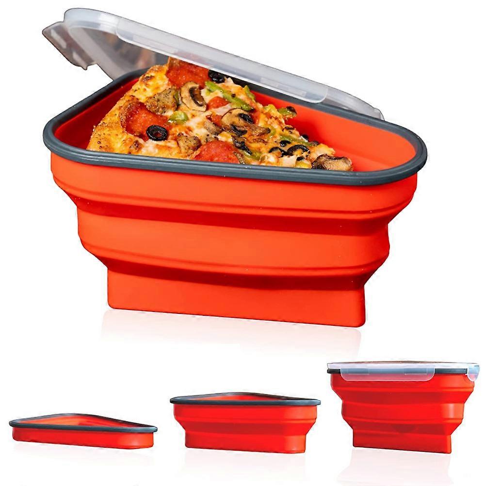 Pizza Slice Container with Lids Silicone Reusable Foldable Pizza Slice Storage Holder Saver