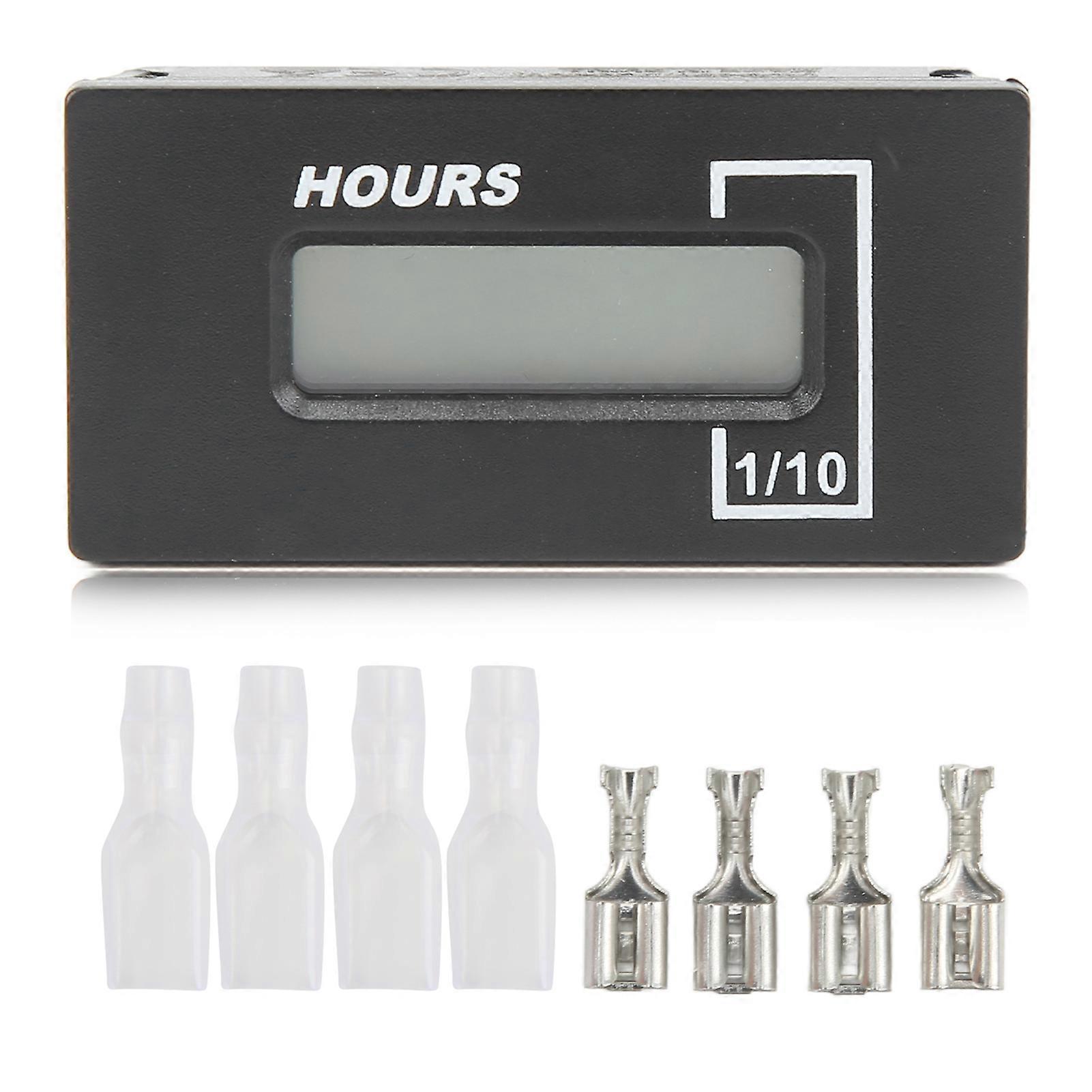 Digital LCD Tach Resettable IP67 Waterproof Hour Meter for Lawn Mower Tractor Generator