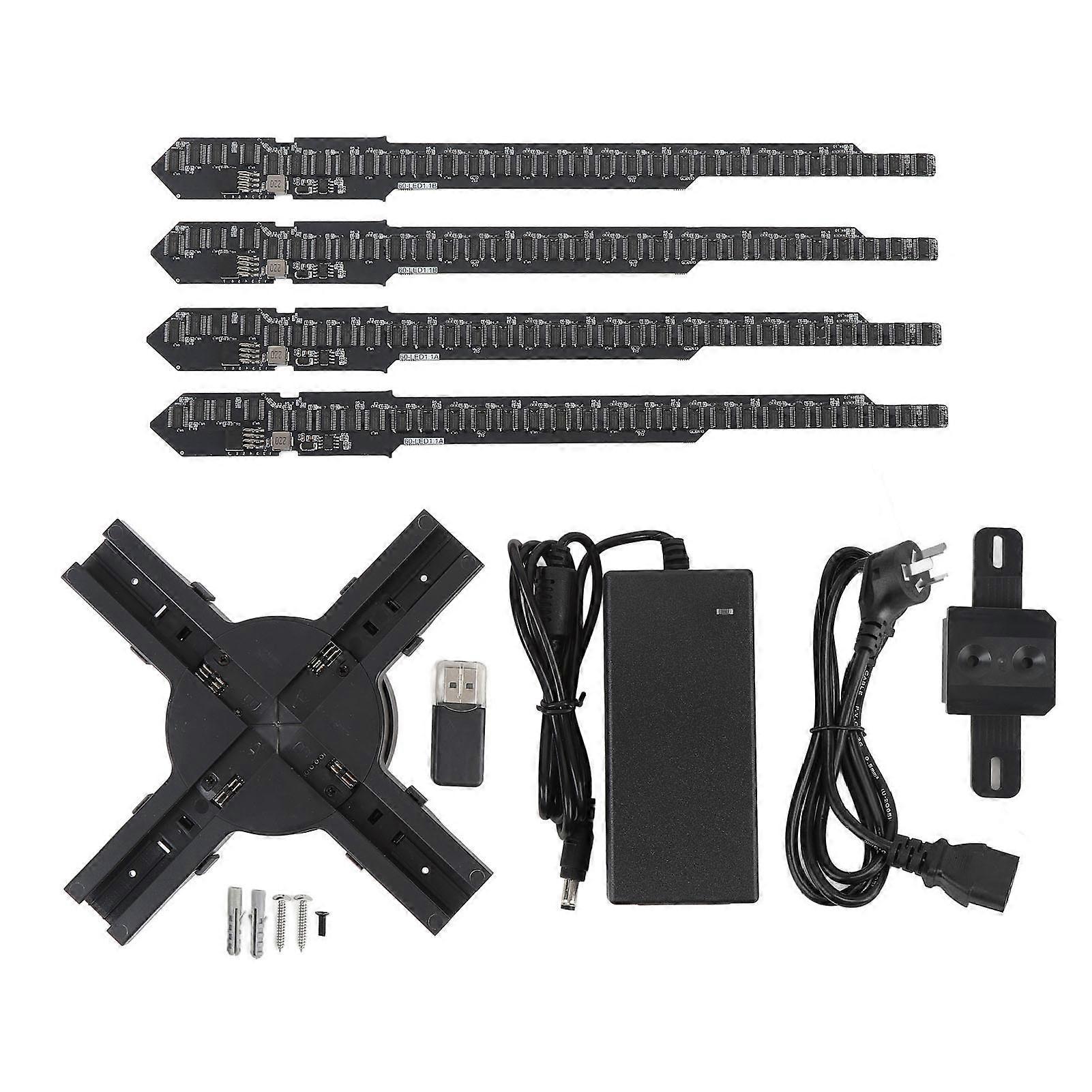 3D Hologram Fan 60cm: High-Res 645x1400P, 645 LEDs, APP Control, AU Plug, Business Display