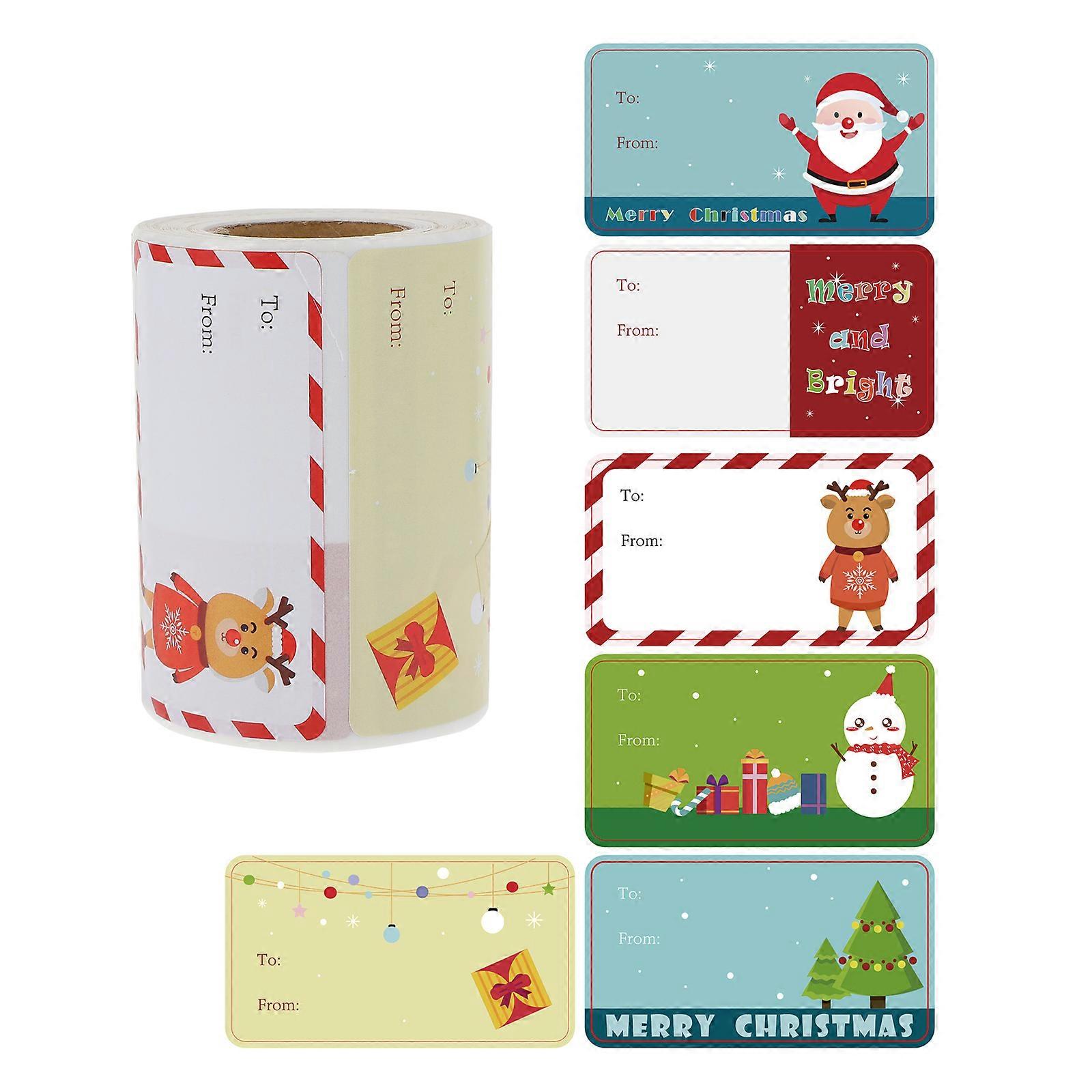 Packing Stickers Self-Adhesive Wrapping Christmas Sealing Sticker Assorted Color 7.8cm x 4.5cm Rectangular 1 Roll