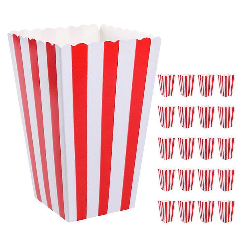 Paper Popcorn Containers Rectangular Shape Retro Style Popcorn Holder Birthday Party Home Theater Generous Capacity 25Pcs