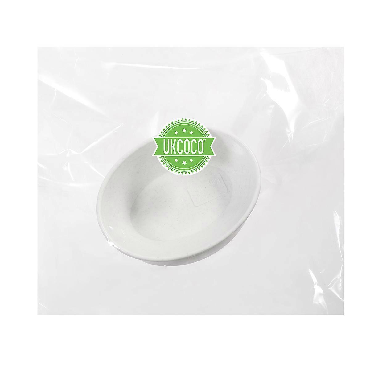 Pet Feeding Bowl Ukcoo Quantitative Feeding Cat Dog Bowl White 10° Tilted Design 1Pack