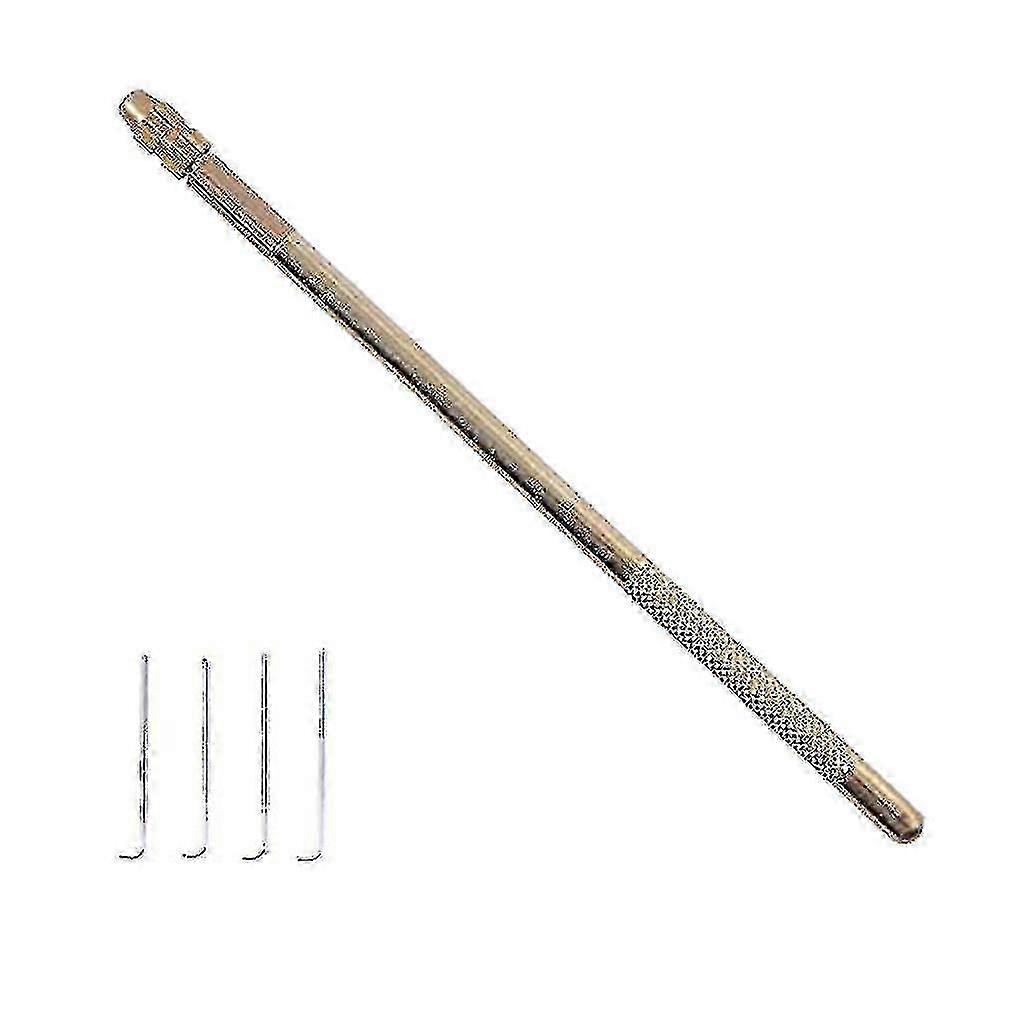 4 Pcs Ventilating Needles +1 Brass Holder For Lace Wig Needle