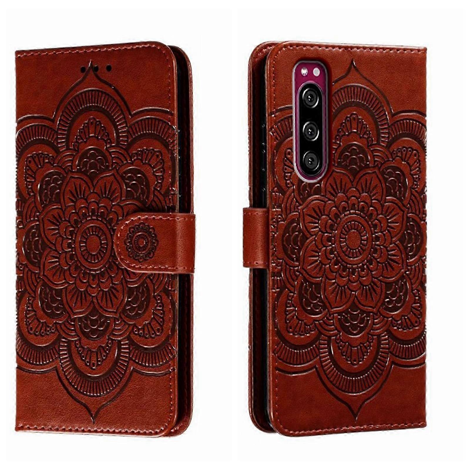 Sun Mandala Embossing Pattern Leather Phone Case