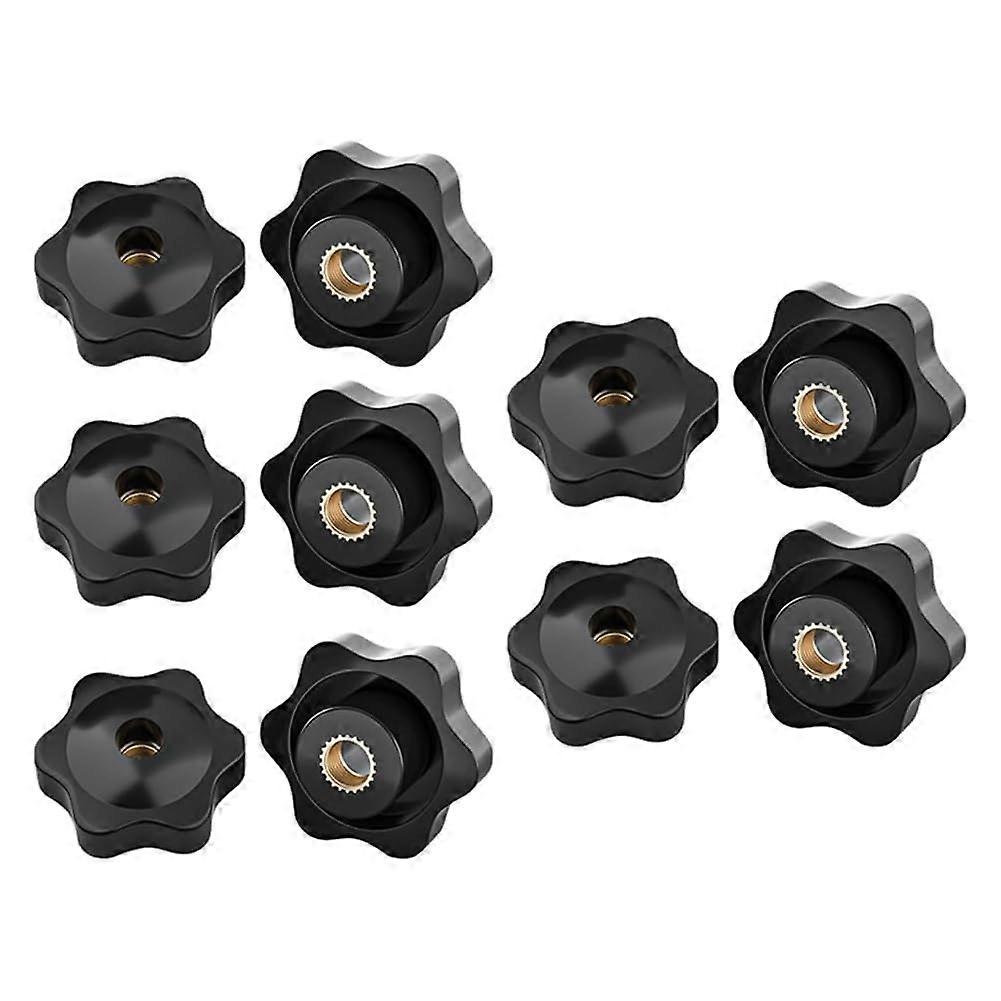 10pack Plum Blossom Wing Nuts with Rubber Head, HandTightened, Black Wing Nuts, Mechanical Wing Nuts with Star M6