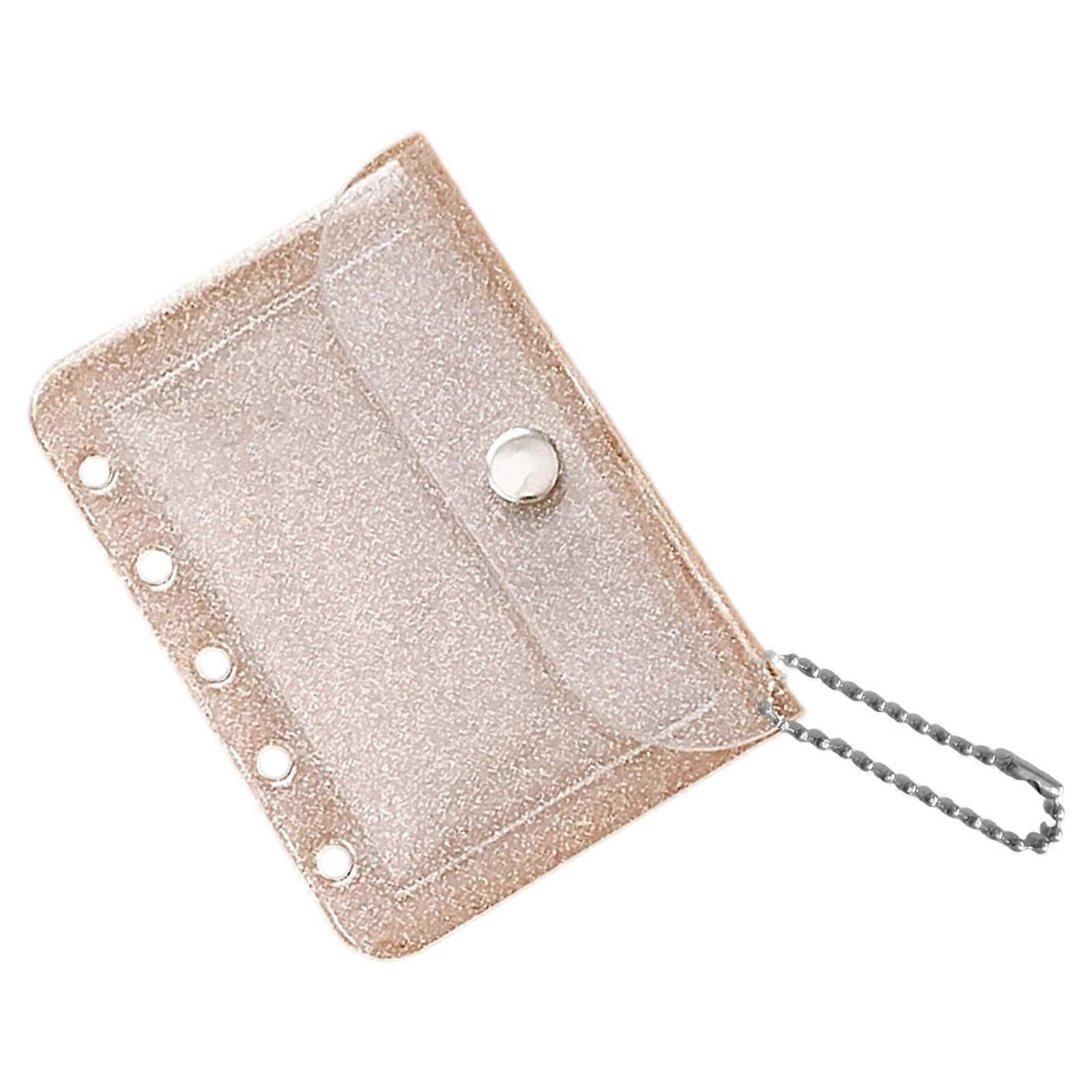 Pack Of 10 PP Card Case Waterproof Transparent Binder Pockets Storage Container Waterproof Cardholder For Daily Use Transparent glitter