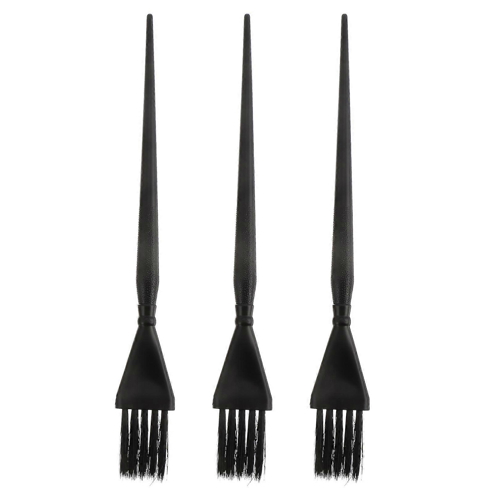Hair Tint Brush Diy Use For Oil Treatment Application Easy to Clean Nice Shape for Handling Black 3Pcs