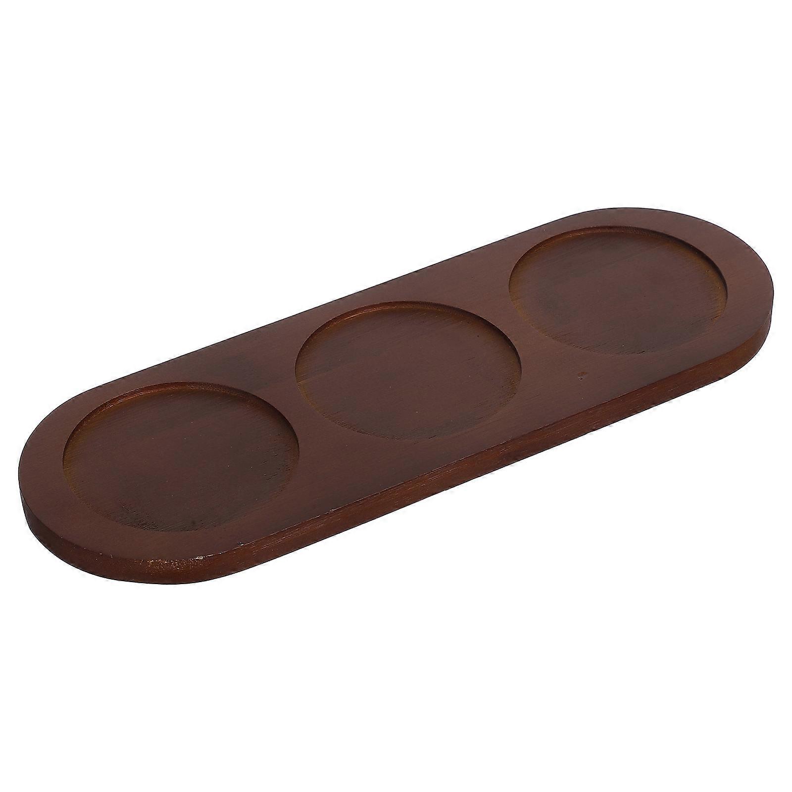 Brown Creative Whisky Holder with Three Slots for Home Use Synthetic Material Wine Cups Serving