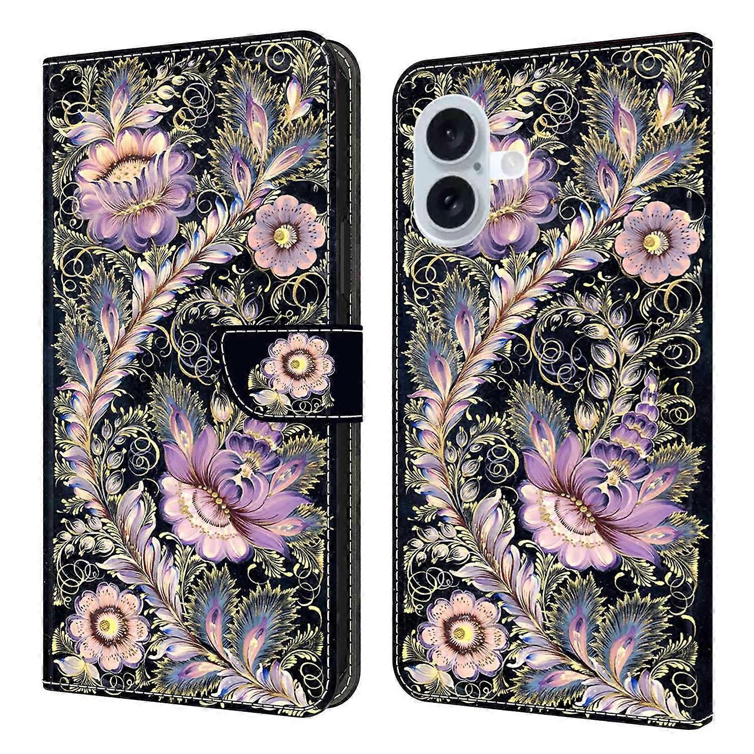 For iPhone 17 Wallet Case Pattern Printing Stand Leather Flip Phone Cover