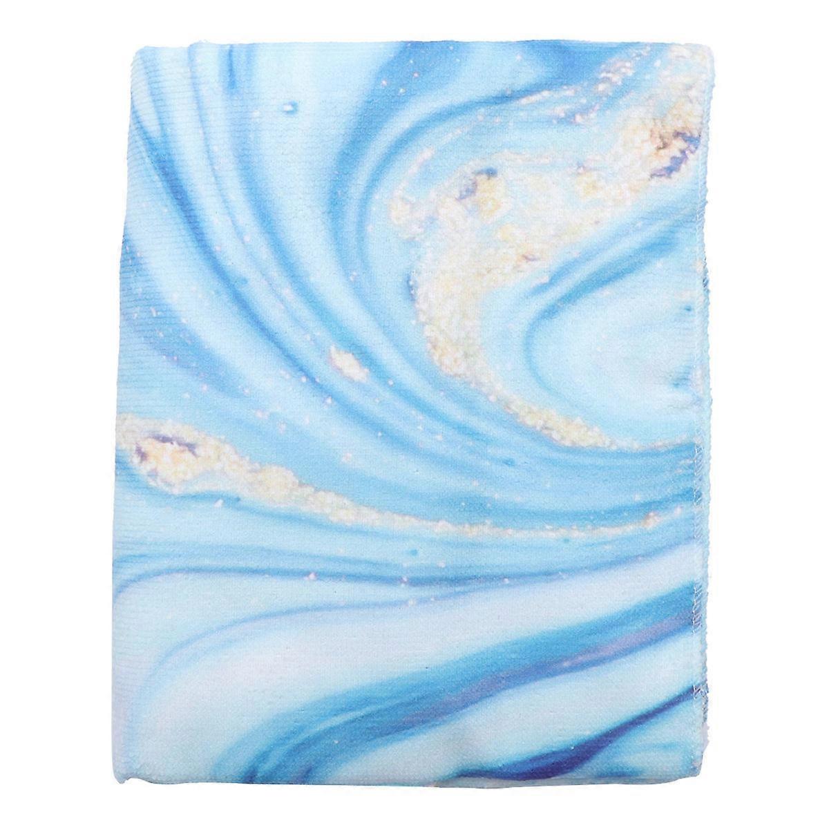 Water Absorption Beach Towel Microfibre Blue Golden 140x70cm Portable Bath Towel For Vacation Travel 1Pc
