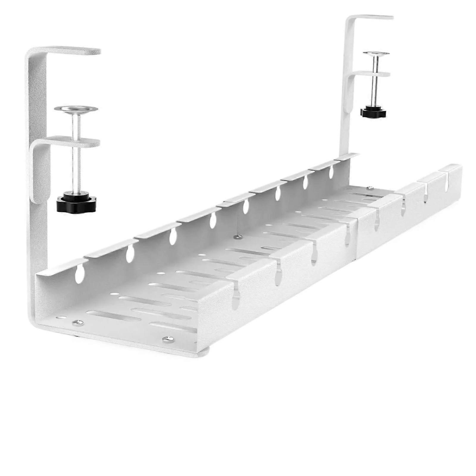 Under Desk Cable Management Tub, Wire Storage Rack, Cable Tray, White