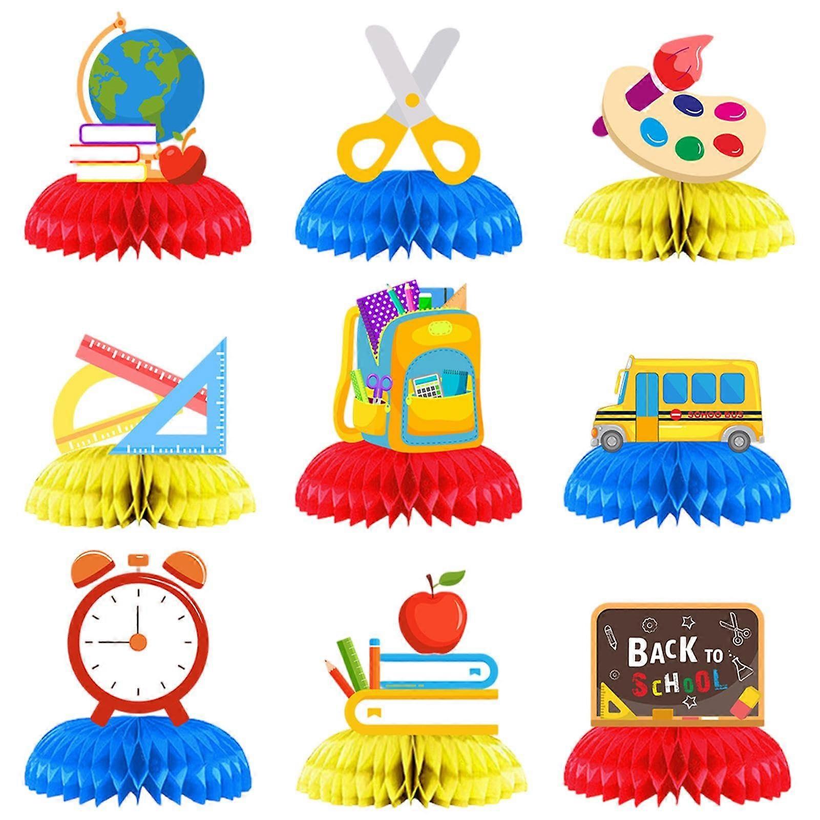 Table Decorations for Classroom Parties and School Events, Paper Centerpieces, Assorted Colors, 6 Pack
