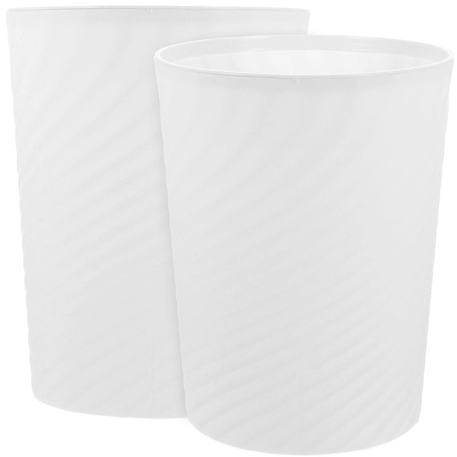 White Trash Can for Home Use Made of PP Material Simple and Chic Design 2 Pcs