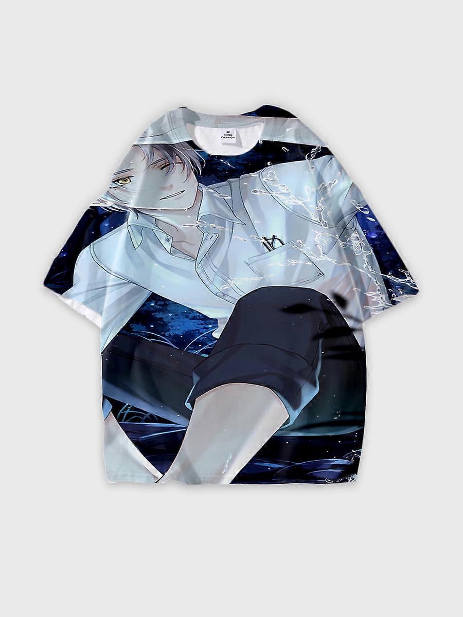 T-Shirt Rundhalsausschnitt Role Pattern locker kurzarm E3436