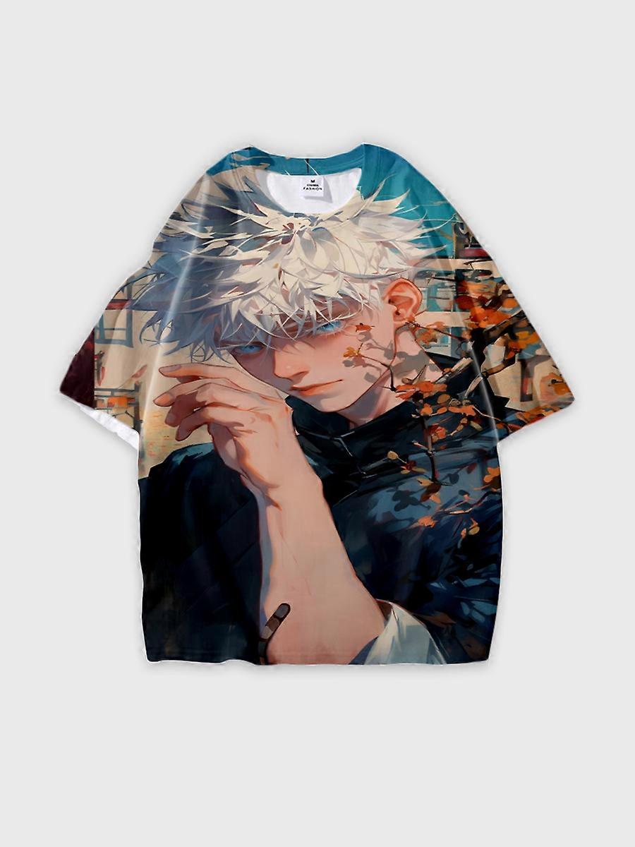 T-shirt round neck Character Pattern loose short sleeve P313