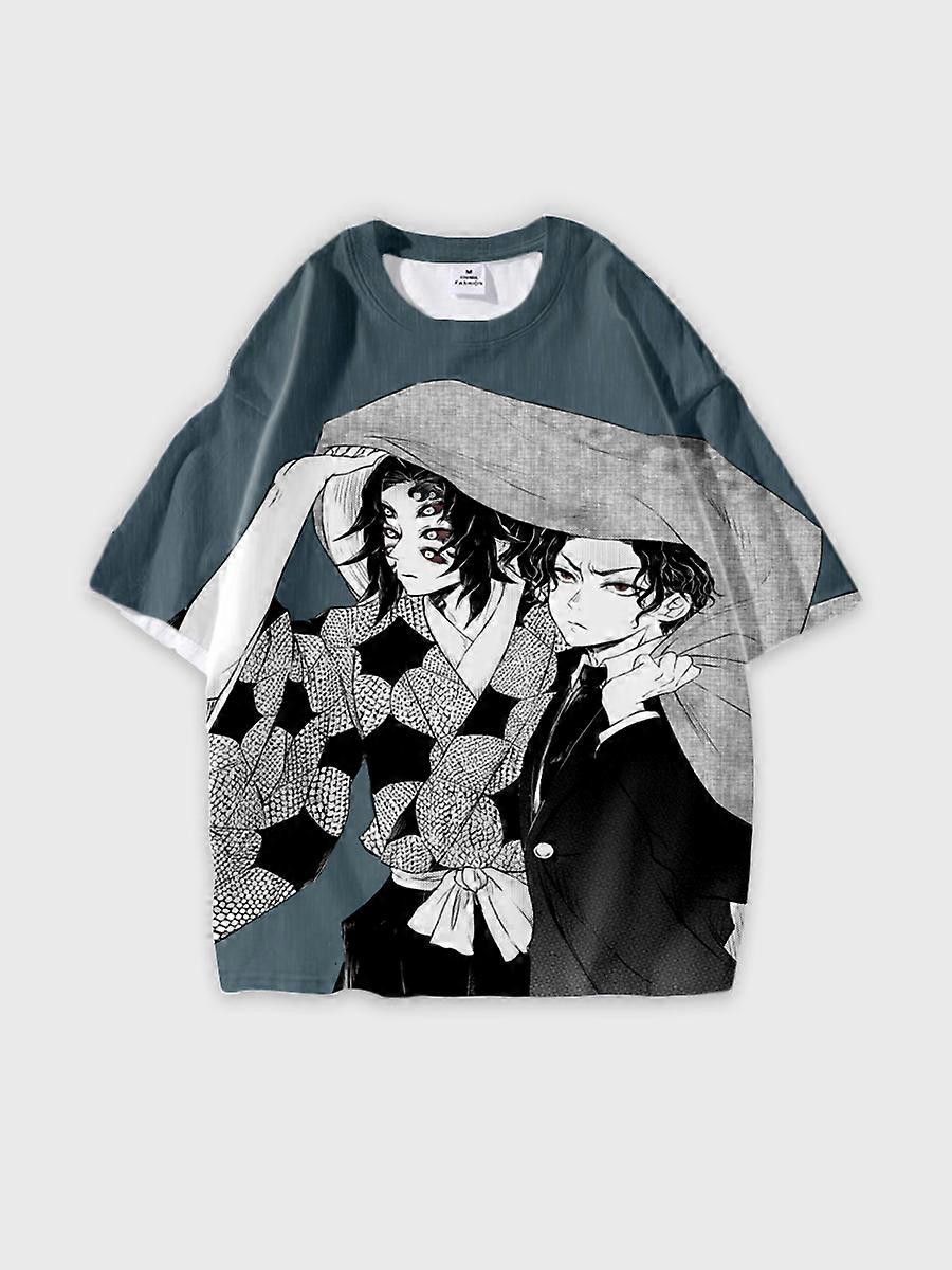 T-shirt round neck Character Pattern loose short sleeve P319