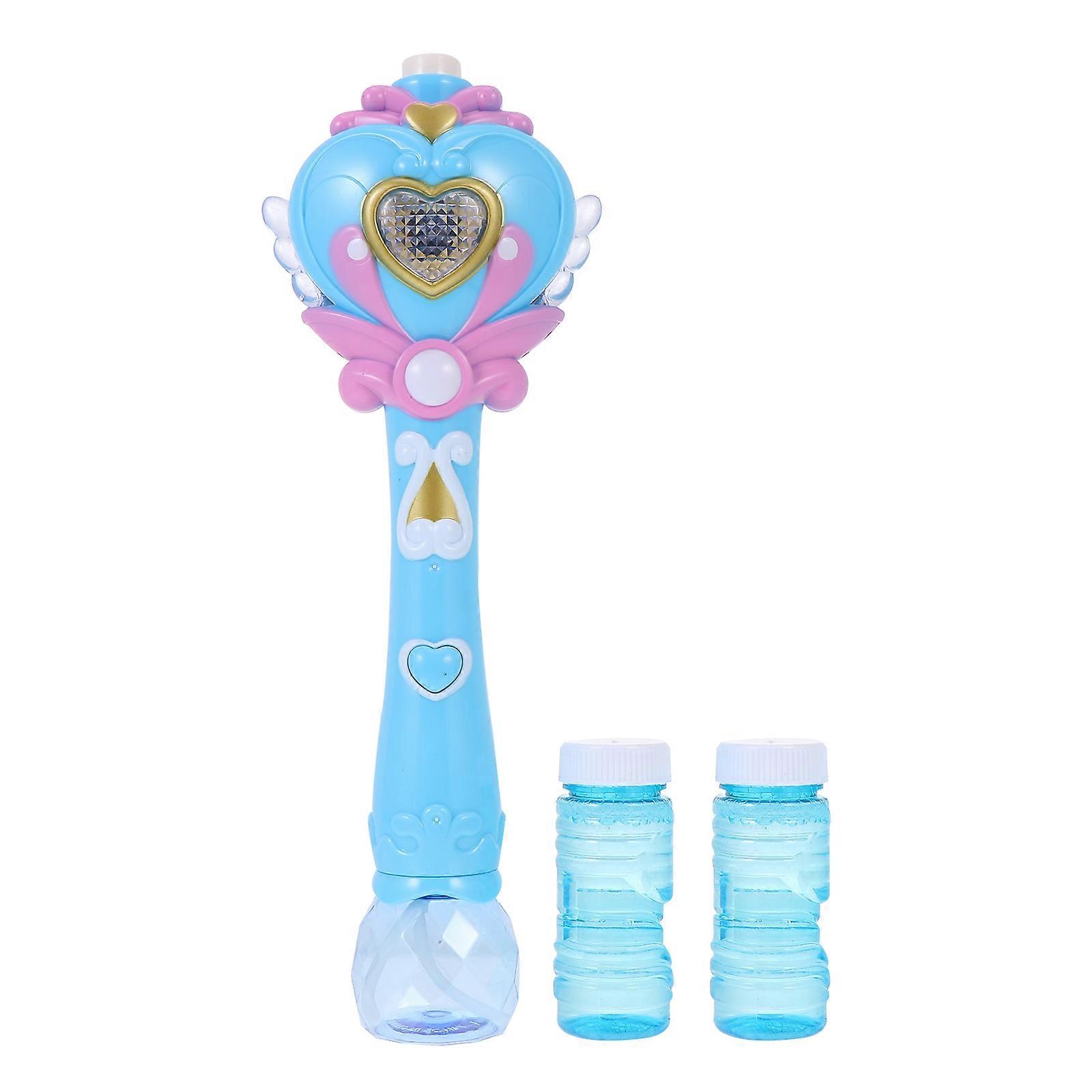 Bubble Blowing Machine Witchcraft Stick Shape Family Indoor Use Blue Music Playing 1 Set