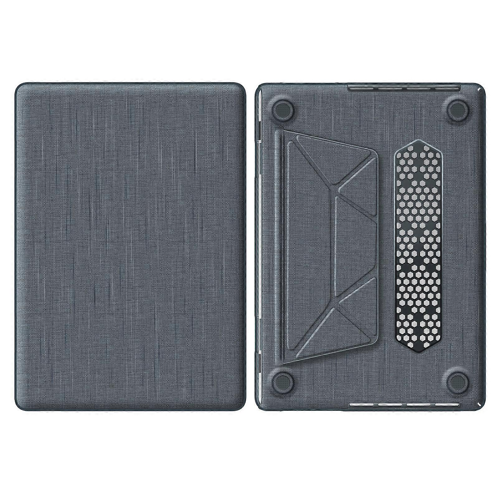 TKdaddy For MacBook Pro 16 inch (2024) (2023) (2021) A2485 M1 Pro M1 Max A2780 M3 A2991 Laptop Case Anti-Slip PC+Cloth Flip Cover Grey