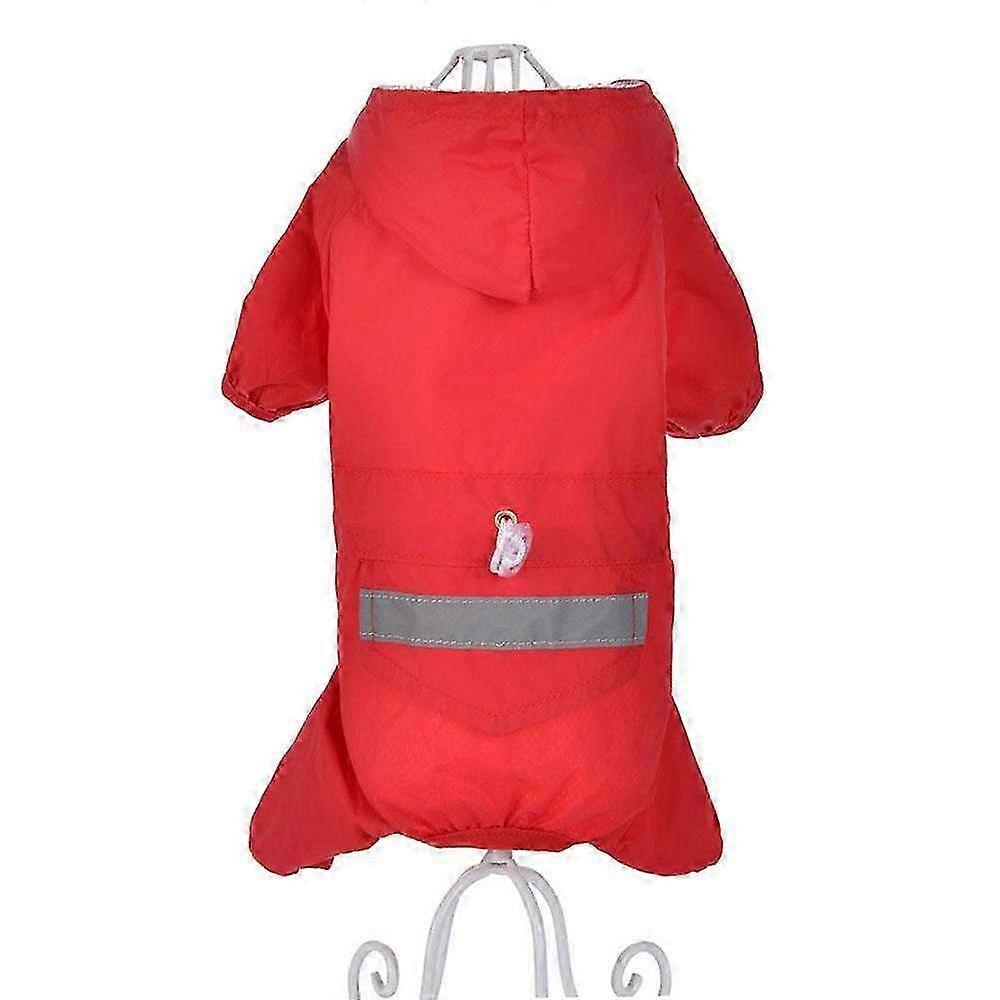 Vanntett Regnfrakk Jumpsuit med hette for hunder - Utendørs Polyester Regntøy for Teddy, Mops, Chihuahua, Shih Tzu og Yorkshire Terrier raser