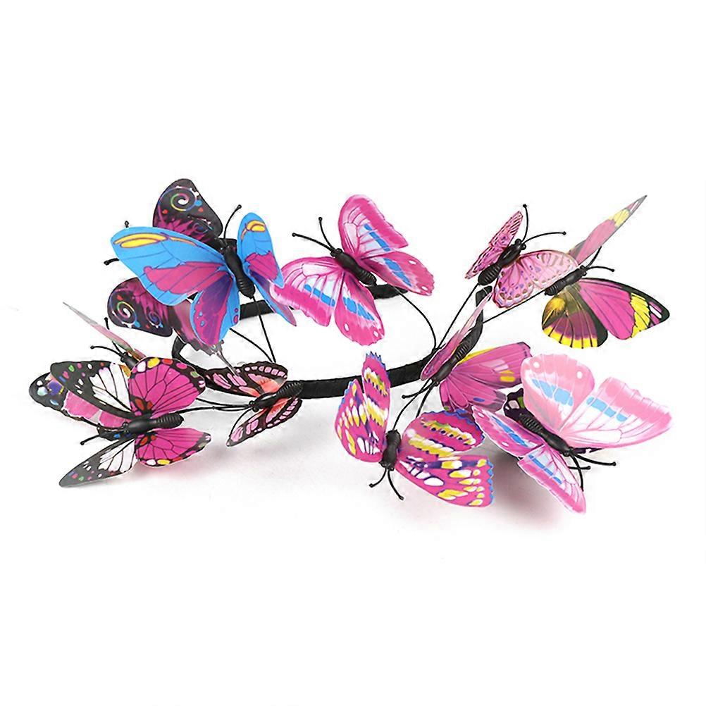 Charming Rosy Butterfly Shape Headband Hair Accessories for Women Adjustable 1Set