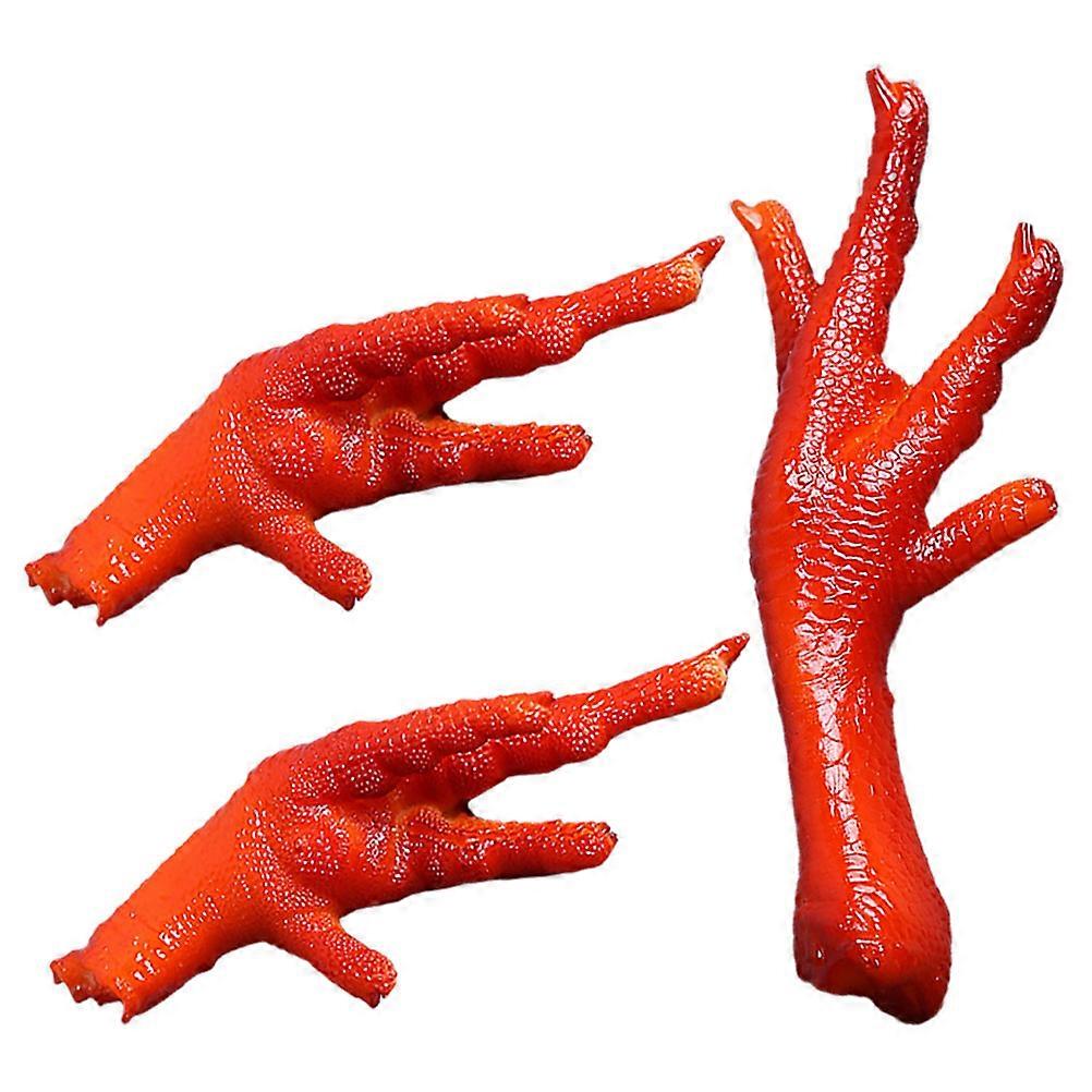 Realistic Chicken Foot Model For Culinary Displays In Hotels Restaurants And Home Decor 3Pcs Light Brown Decoration