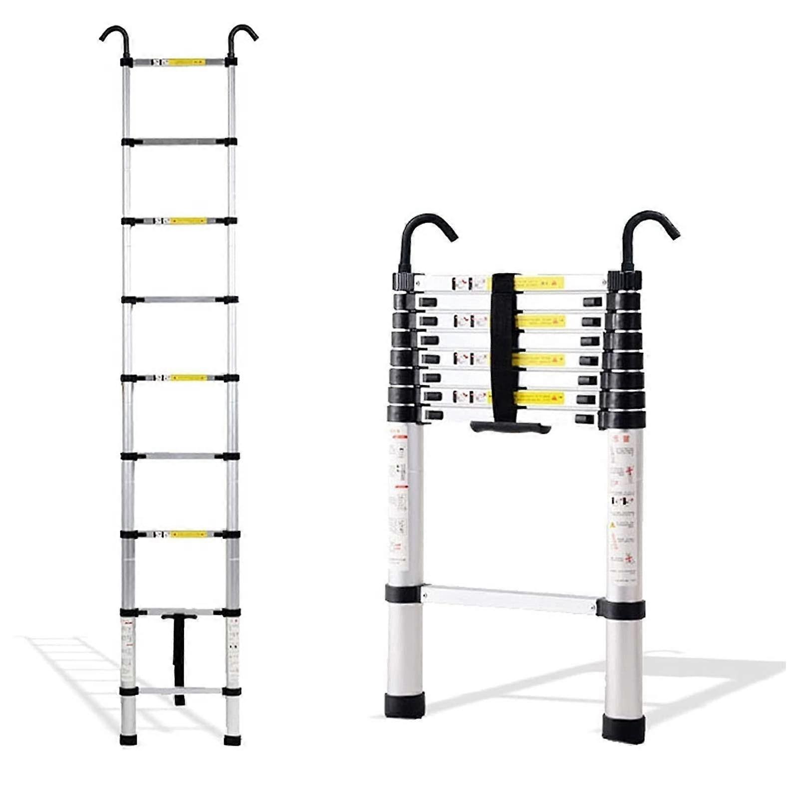 Extendable foldable telescopic ladder with detachable hook, 150 kg, 5M/16.4FT