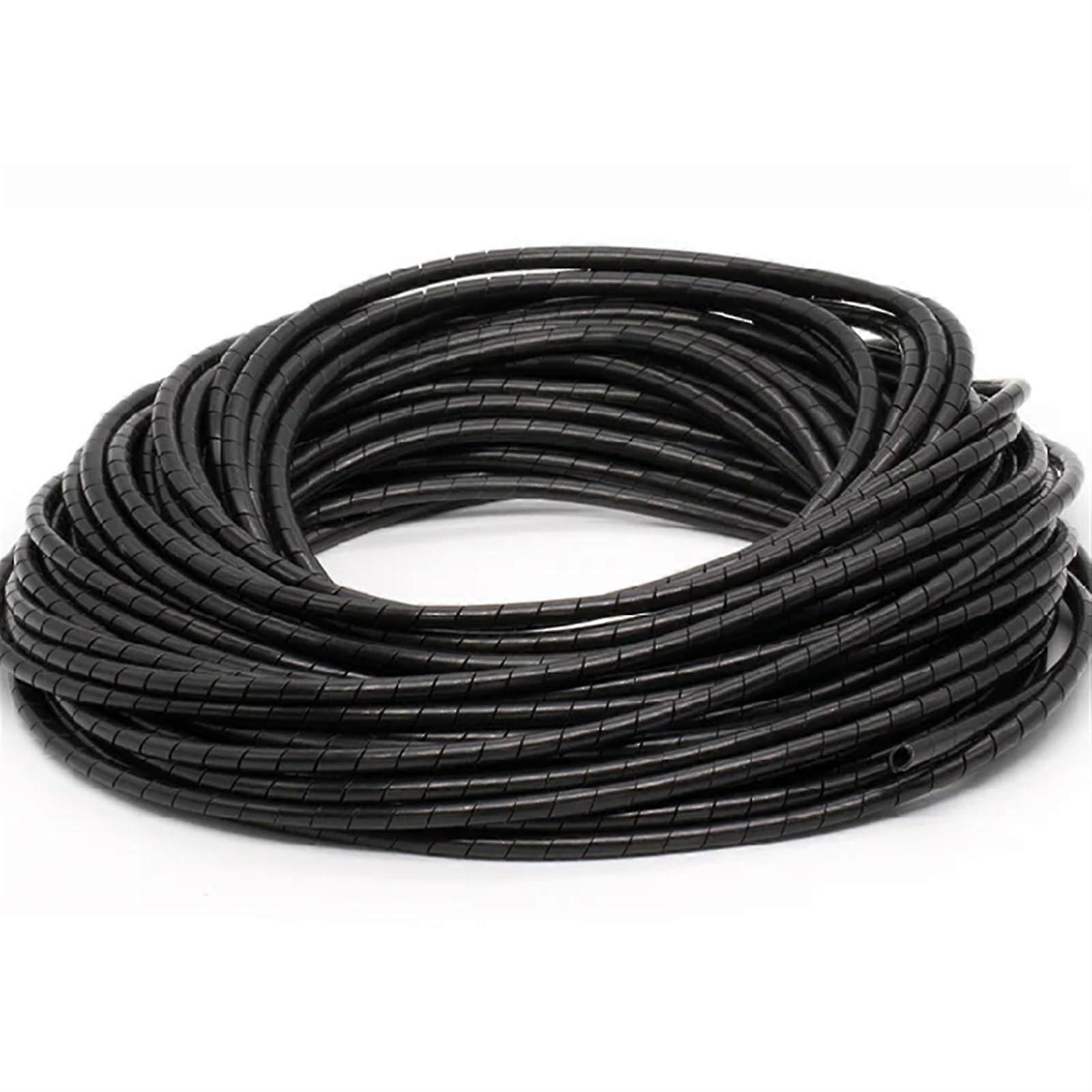 Spiral Wrap 1 Metre Pipe Protection Spiral ID 430 mm Wire Wrap Sheath (Black, 10 mm)