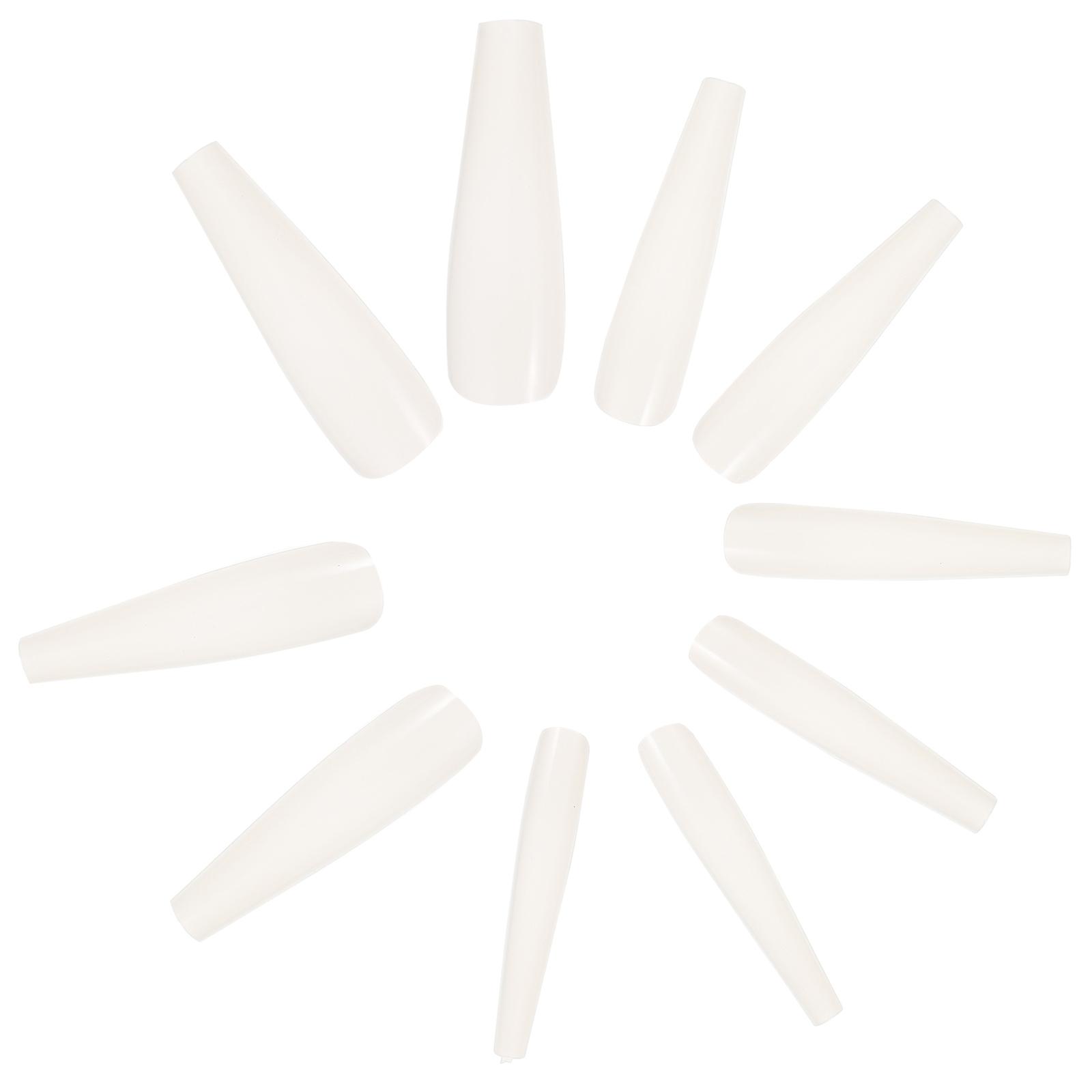 Durable France Style Coffin Nails Tips with ABS Material White Color for Female Nail Art 500Pcs