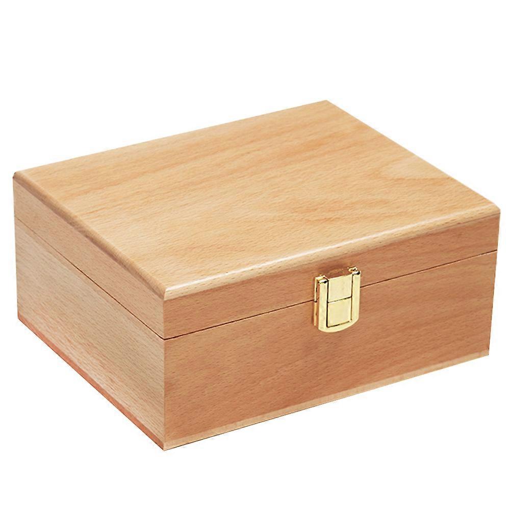 Wooden Desktop Organizer with Delicate Texture for Storage Simple Elegant Design Fits Synthesis Material