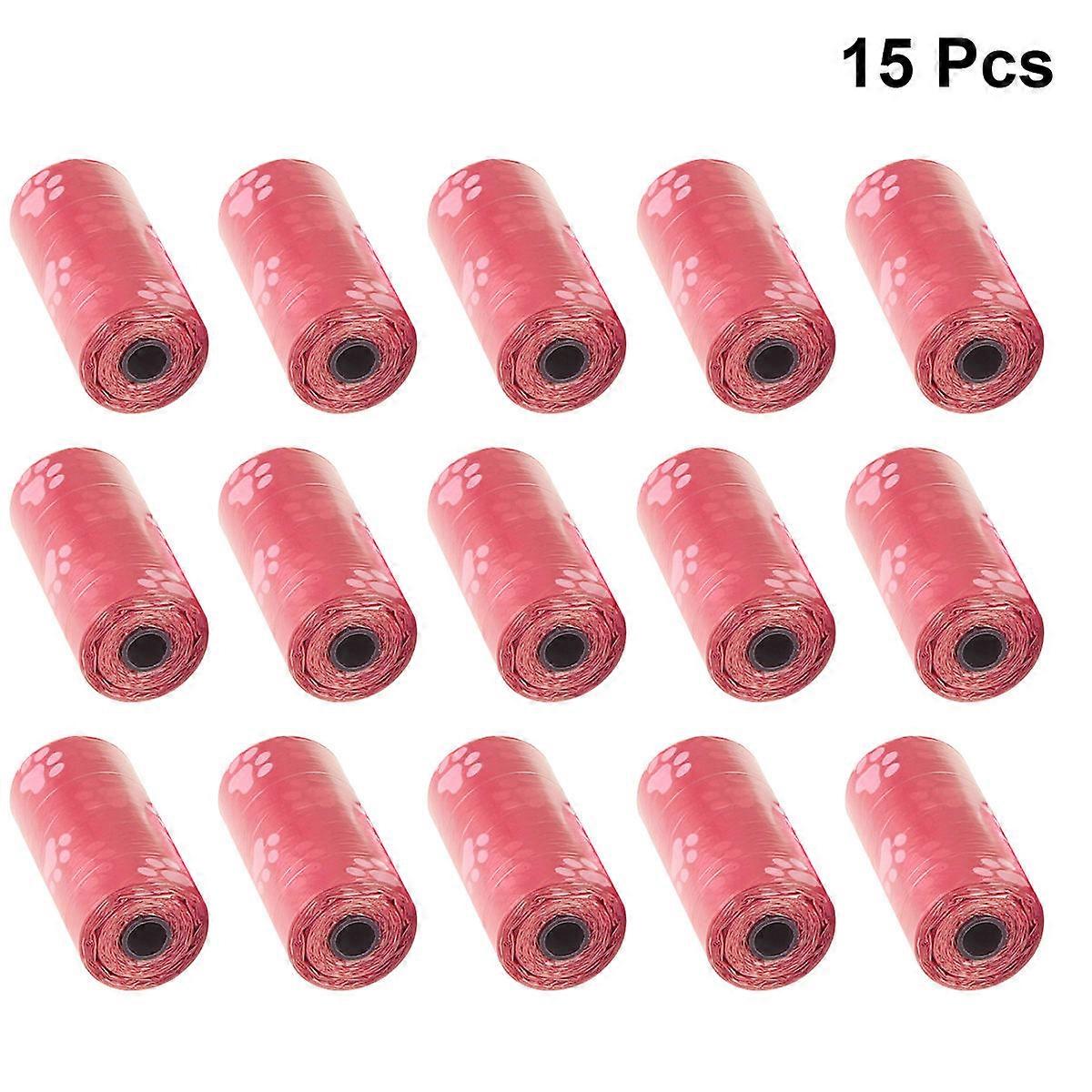 Poop Bags for Cats Litter Pet Trash Bags Pet Owners 15 Rolls Red