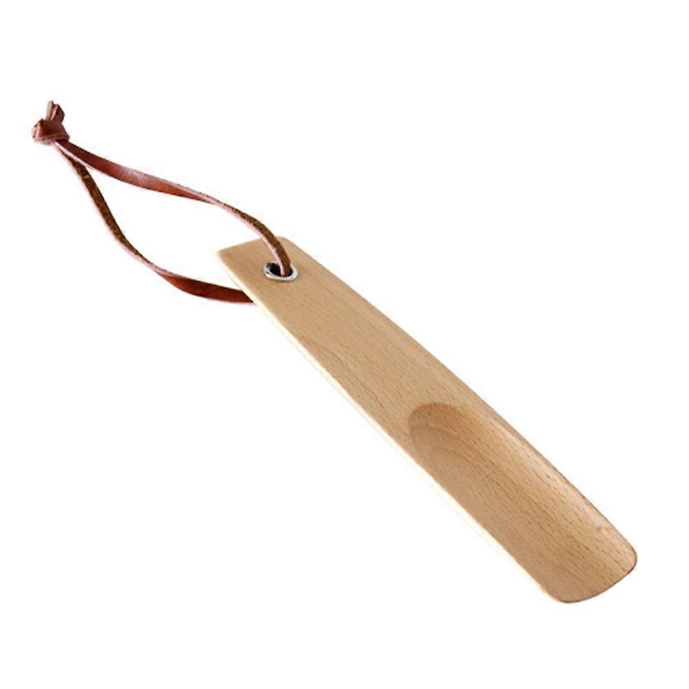 Ergonomic Portable Wooden Shoehorn Stick Long Handle Helps In Wearing Shoes For Home Use Chocolate 1Pack