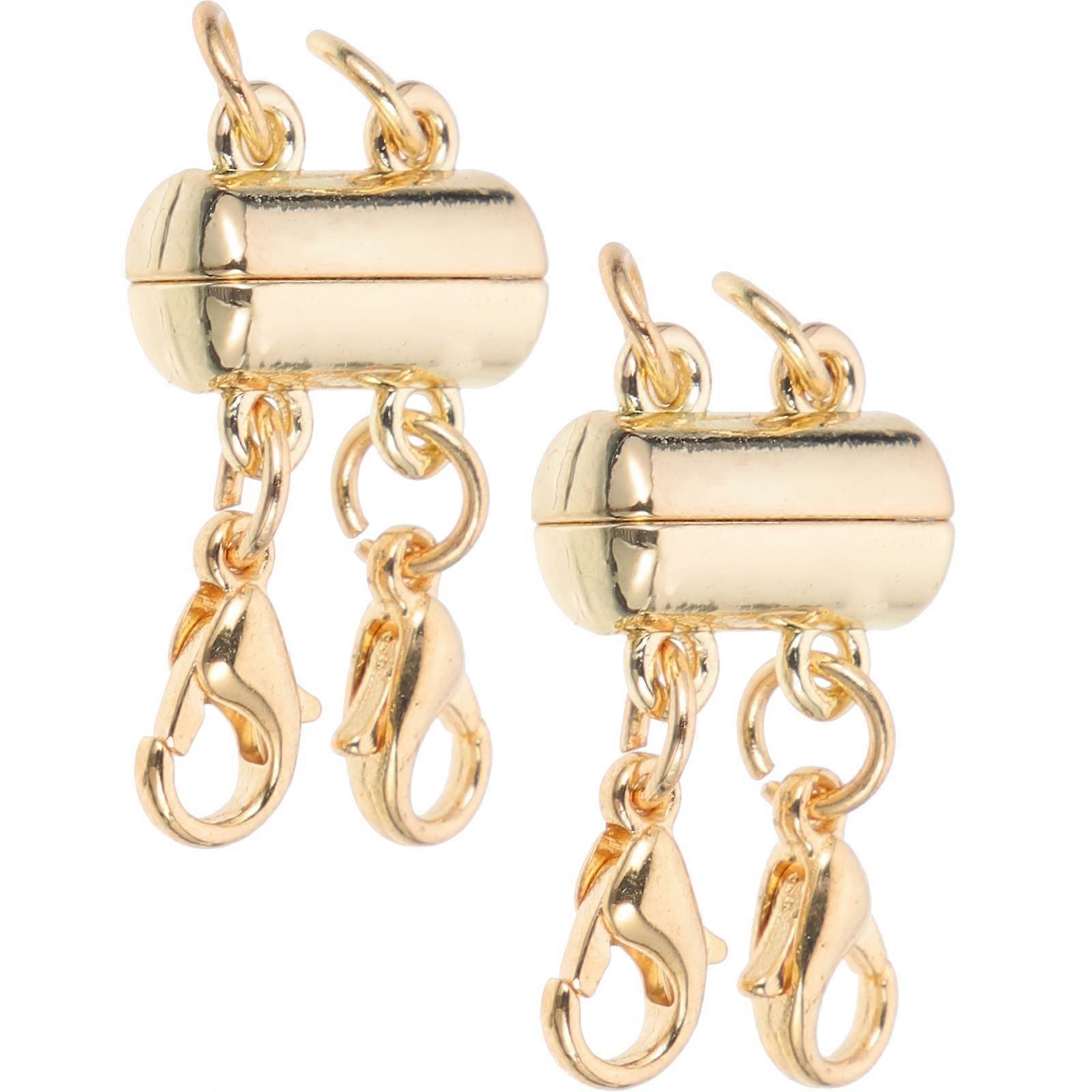 Magnetic Necklace Clasps 2pcs for DIY Layering Necklaces Durable Separator Connectors for Pendants to Prevent Tangling with Easy Connection Design