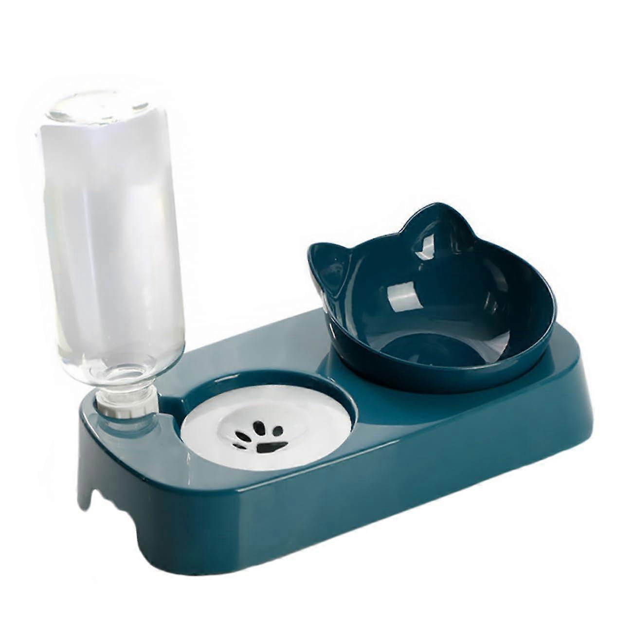 1Satz Automatic Cat Feeder and Water Dispenser with Non-Slip Base, Healthy Eating, and Easy Clean for Small Pets