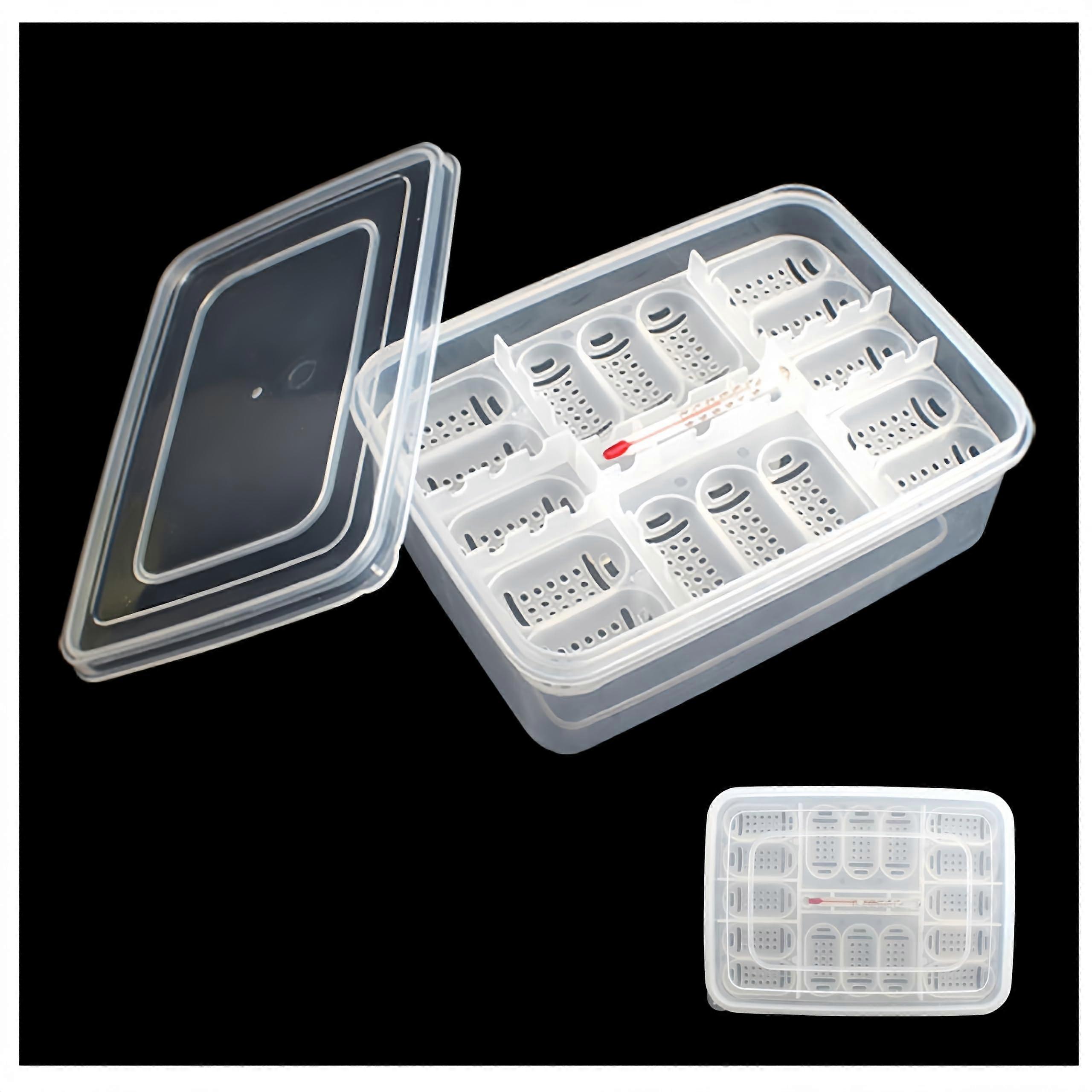 Incubation Box for Reptile Eggs Transparent 16-Grid Breeding Tray for Reptiles