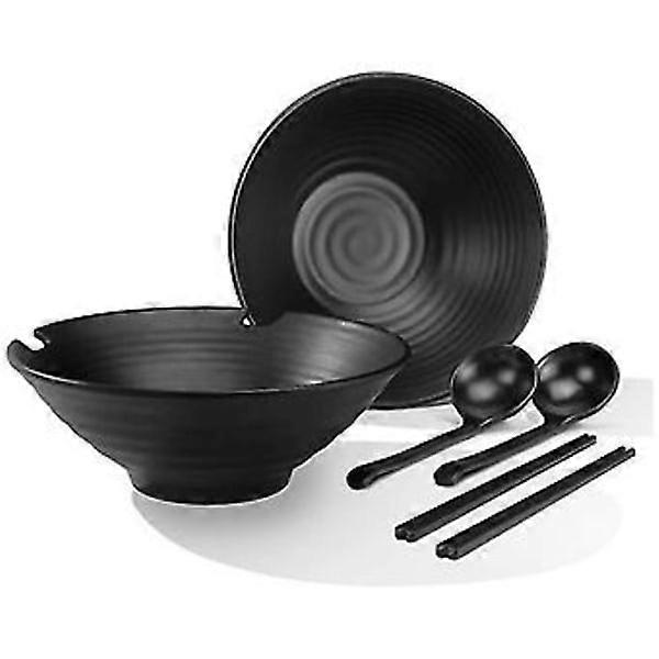 2 Set Salad Bowls, Ramen Soup Bowls, NG Bowls Serving Set (with Chopsticks and Spoon), Home Kit