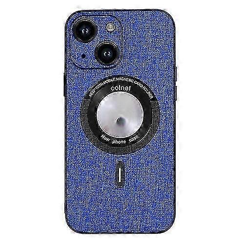 Compatible with Iphone 15 Cloth Texture Magsafe Magnetic Pu Mobile Phone Case
