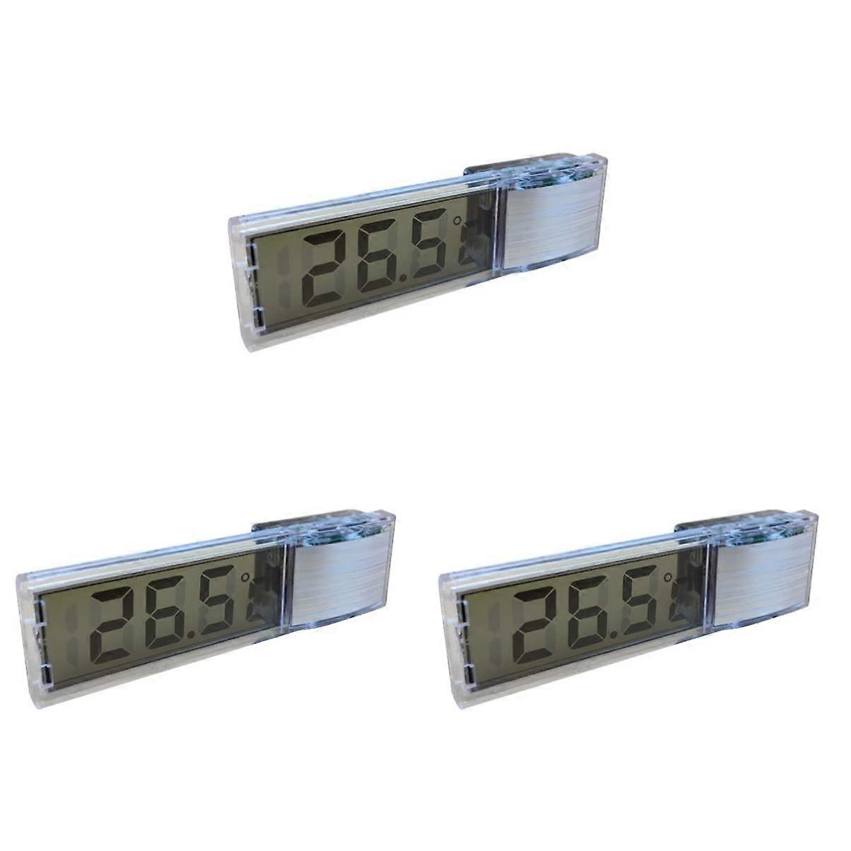 3 x Aquarium with Suction Cup Thermometer Hygrometer for Reptile Tanks
